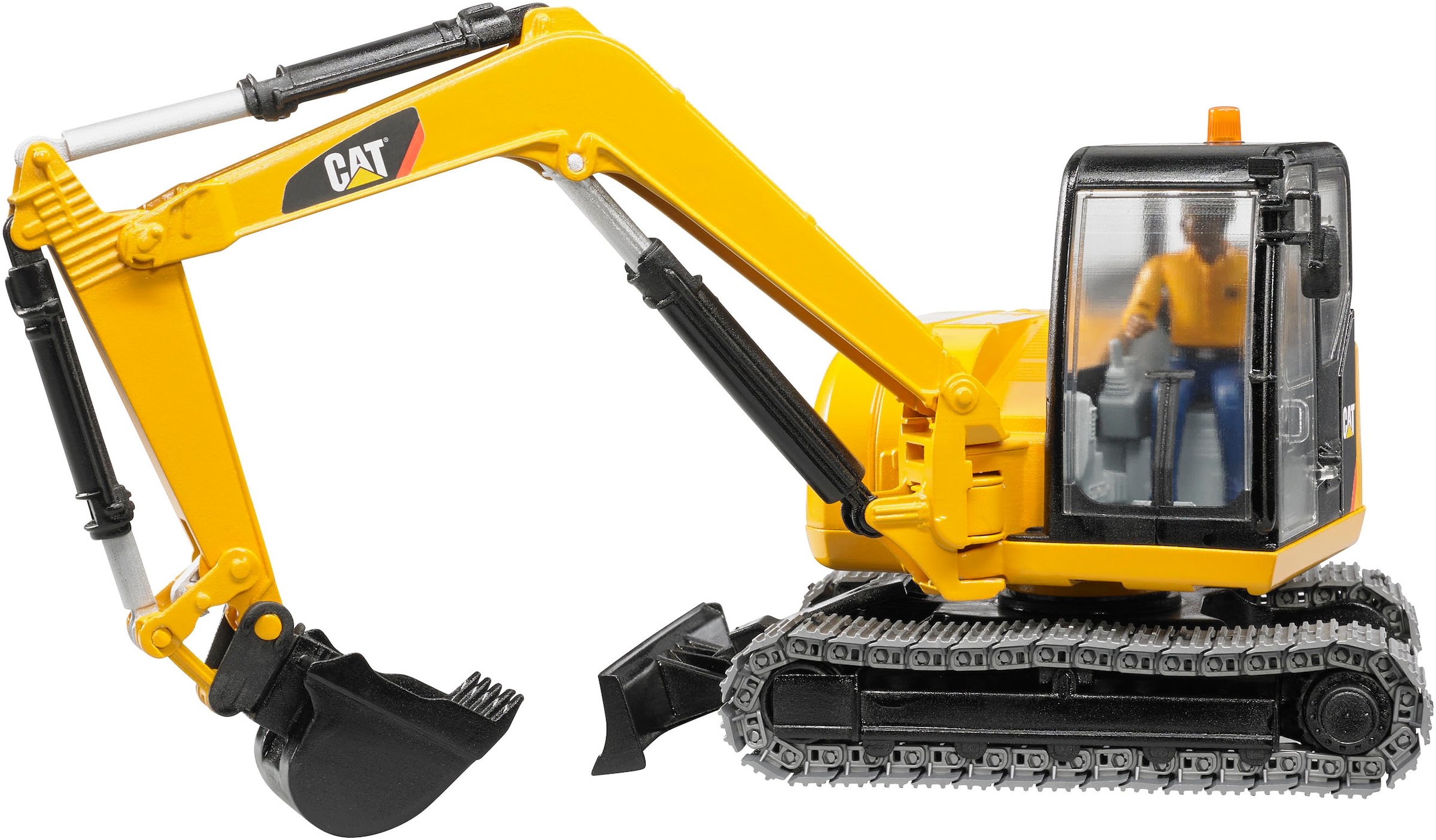 Bruder® Spielzeug-Bagger »Cat Minibagger 35 cm mit Bauarbeiter (02466)«, Made in Europe