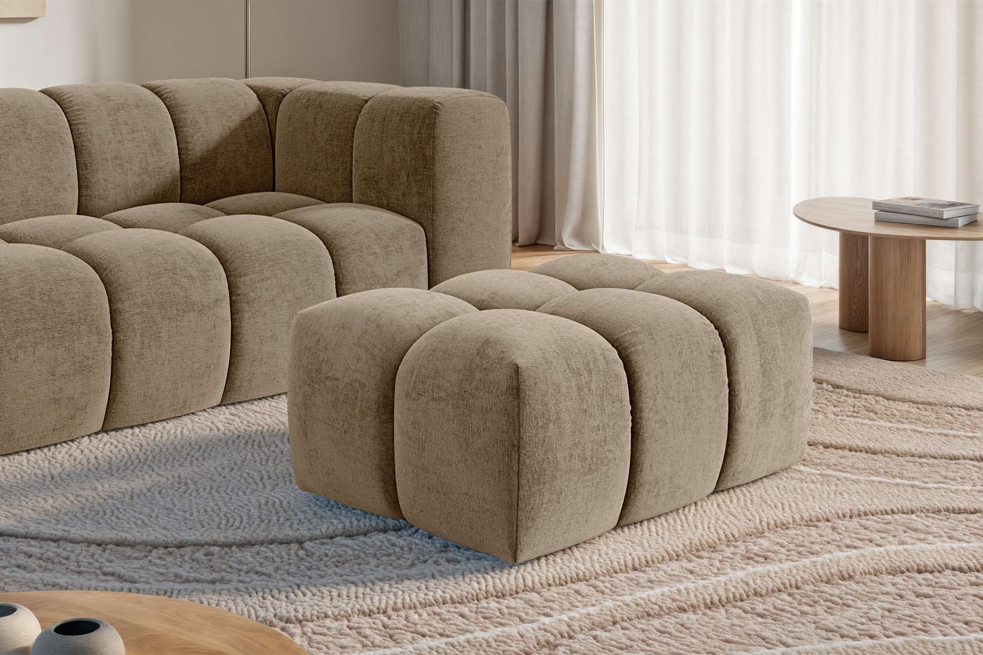 homsy by Ana Johnson Polsterhocker "BOUBELLE Sitzhocker mit Steppung, Bubble-Optik, Maße B/T/H: 97/67/42cm" erstklassige Verarbeitung, hoher Sitzkomfort und modernes Design