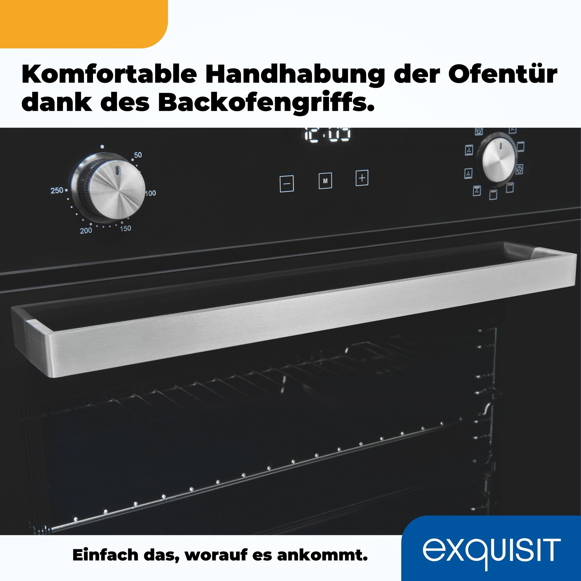 exquisit Backofen  »EBE76-9-H-020 inox«, mit 1-fach-Teleskopauszug