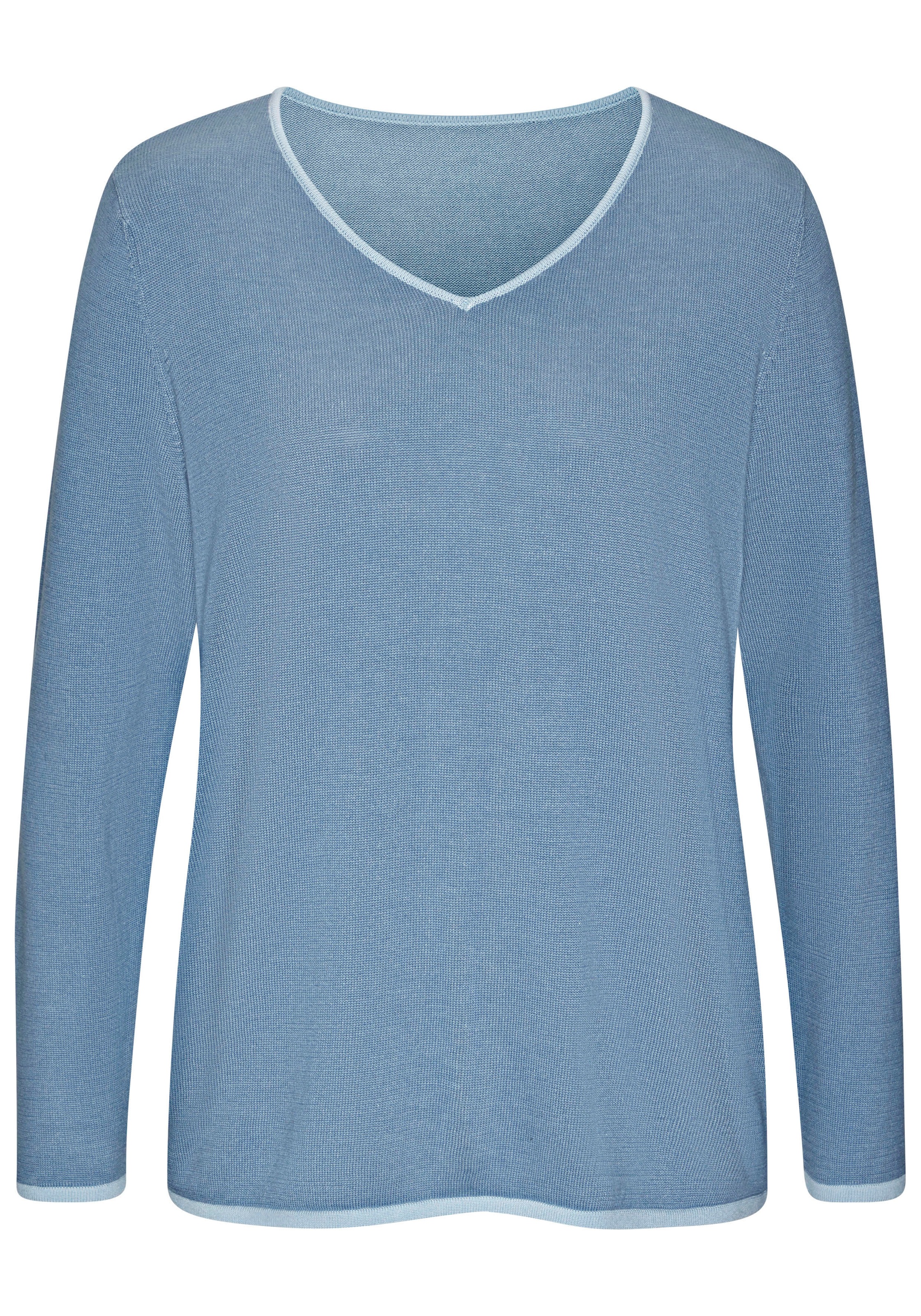 Vivance V-Ausschnitt-Pullover mit Kontrastkanten, casual günstig online kaufen