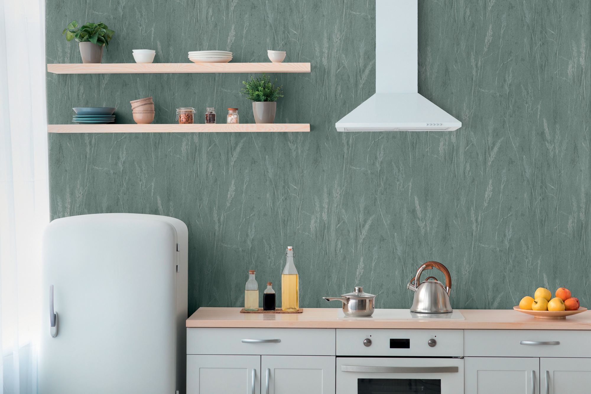 A.S. Création Vliestapete »mit Gräser-Motiv natürliche Räume« matt strukturiert Dekorative Vliestapete mit zartem Gräser-Design