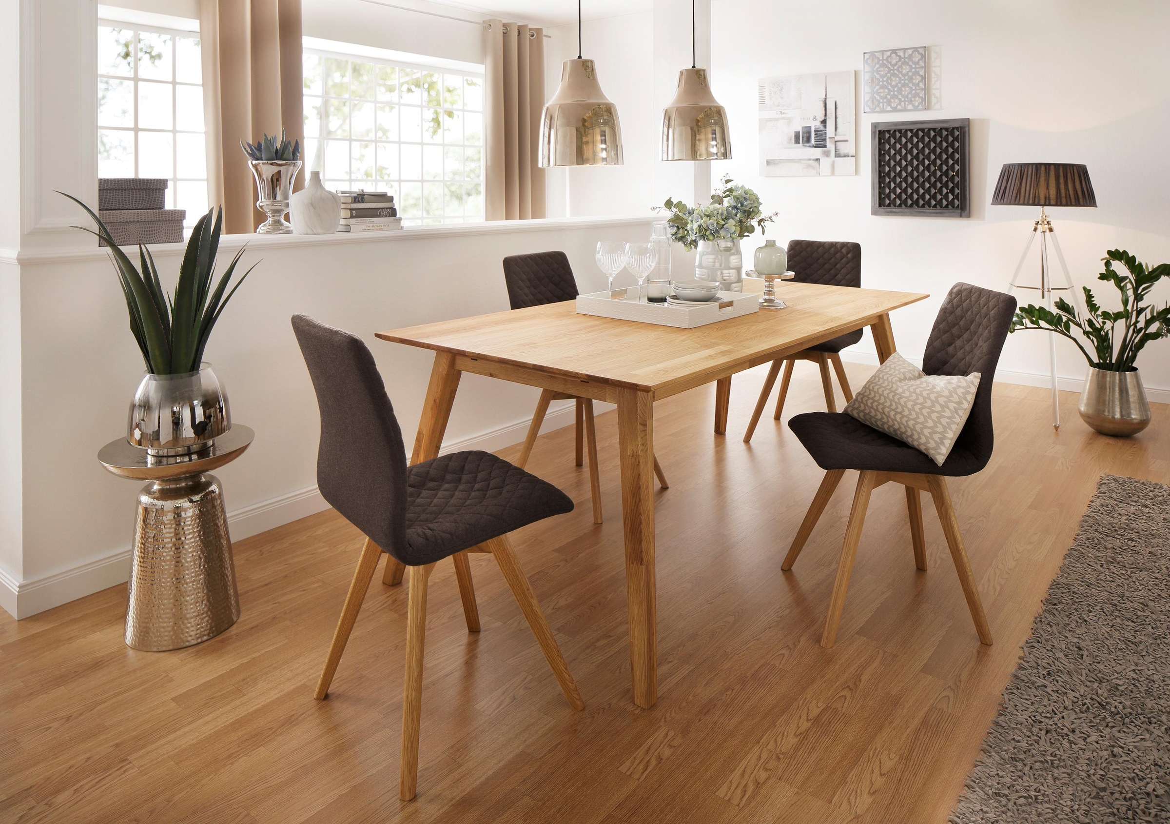 OTTO home Esstisch "Lake" Eiche massiv, Breite 150 cm, erweiterbar mit Anst günstig online kaufen