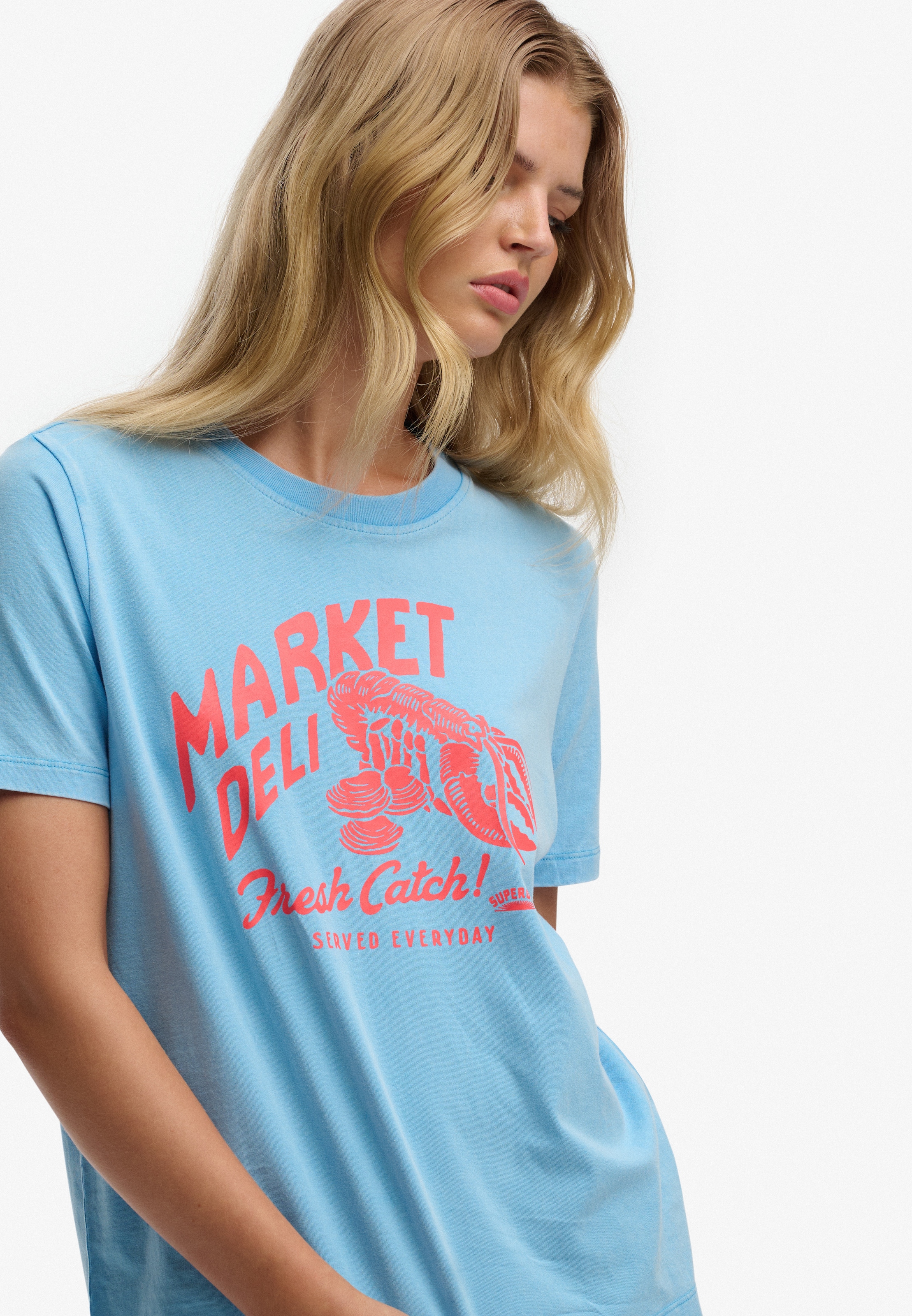 Superdry Print-Shirt »ROADSIDE TRADE RELAXED TEE« aus Baumwolle in Single Jersey, Relaxed Fit, Kurzarm