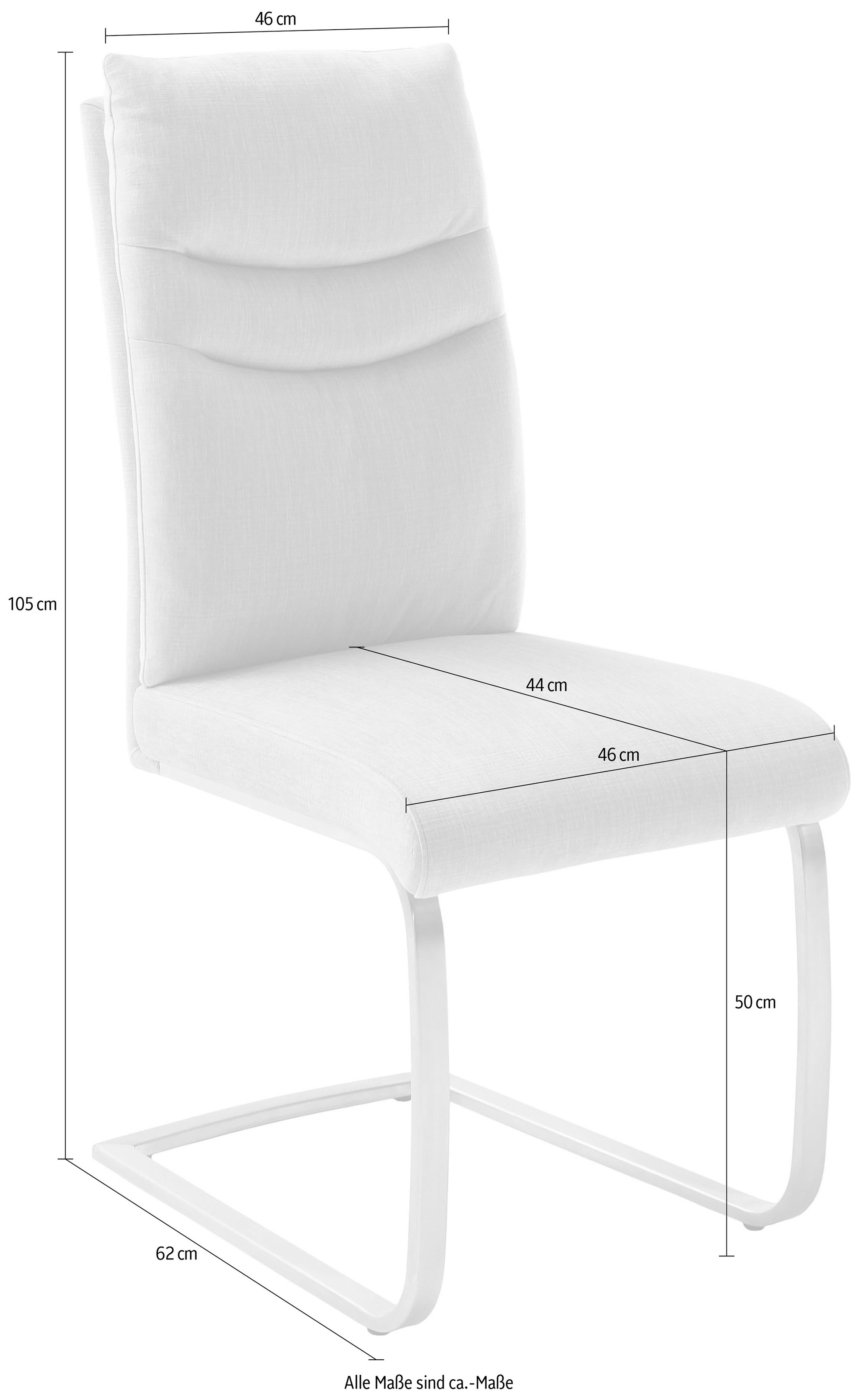 MCA furniture Freischwinger »Gibara Schwingstuhl 2er Set«, (Set), 2 St., Veloursstoff, Esszimmerstuhl,Nosag Federung im Sitz,Flachrohr,Belastbarkeit 140 kg