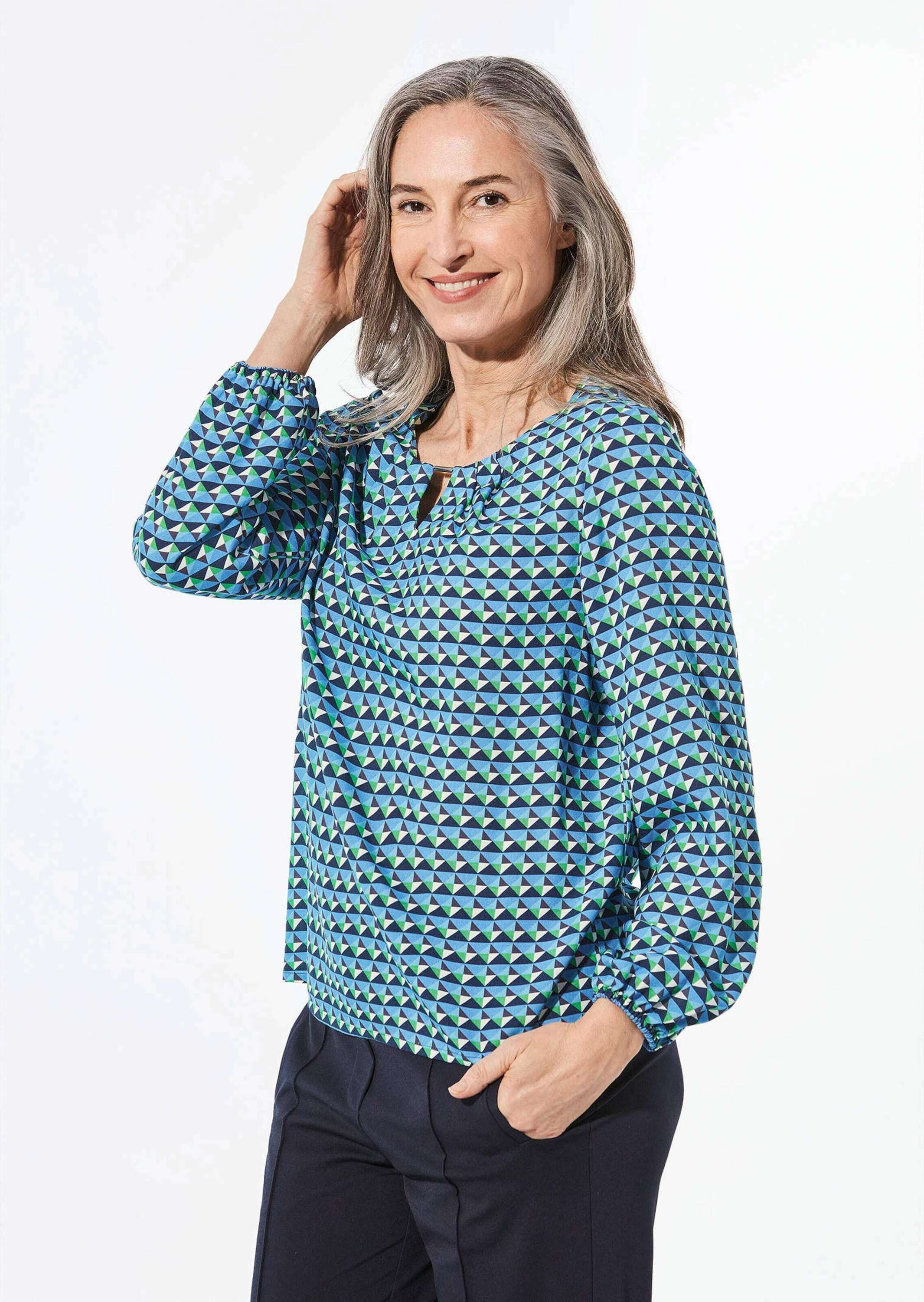 GOLDNER Kurzarmbluse »Druckbluse Druckbluse aus reiner Viskose«