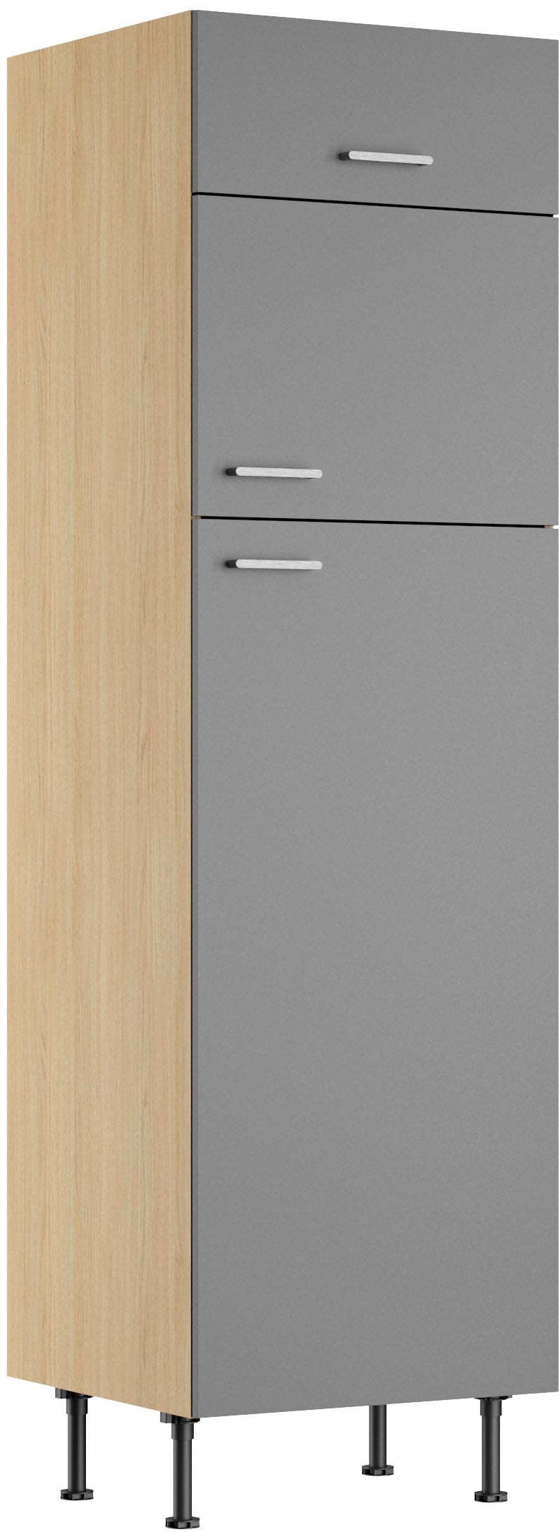 KOCHSTATION "KS-Lucy" Breite 60 cm, m. 2 Türen, 1 Klappe, Soft-Close, höhenverstellbare Füße