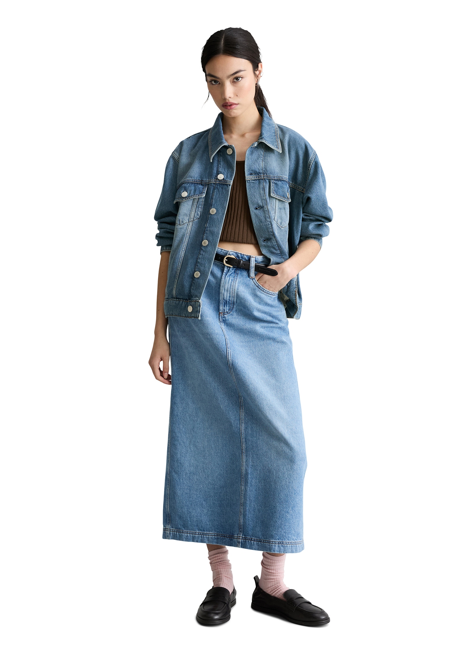 Marc O'Polo DENIM Jeansjacke »aus weichem Lyocell-Bio-Baumwolle-Mix« ohne Kapuze