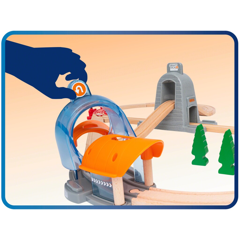 BRIO® Spielzeug-Eisenbahn »BRIO® WORLD, Smart Tech Sound Deluxe Set«, (Set, 91 tlg.), mit Soundeffekten, app-fähig; FSC® - schützt Wald - weltweit