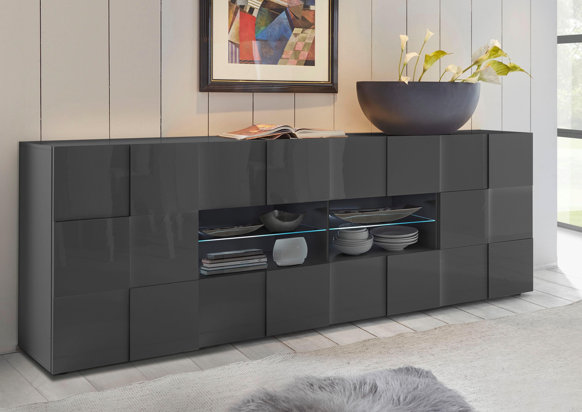 Home affaire Sideboard "Dama Breite 241, Kommode 2 Türen u. 4 Schubkästen, günstig online kaufen