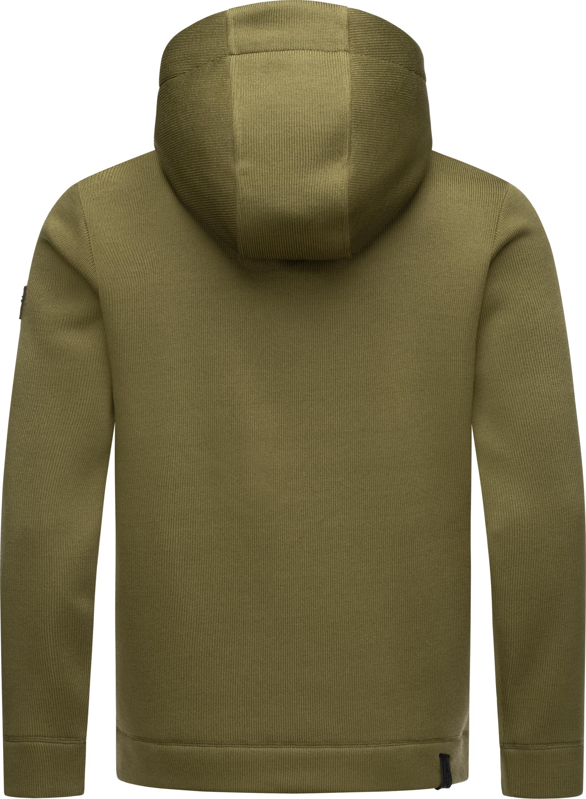 Ragwear Kapuzenstrickjacke »Fabian«, Herren Basic Rippstrick-Jacke mit Kapuze