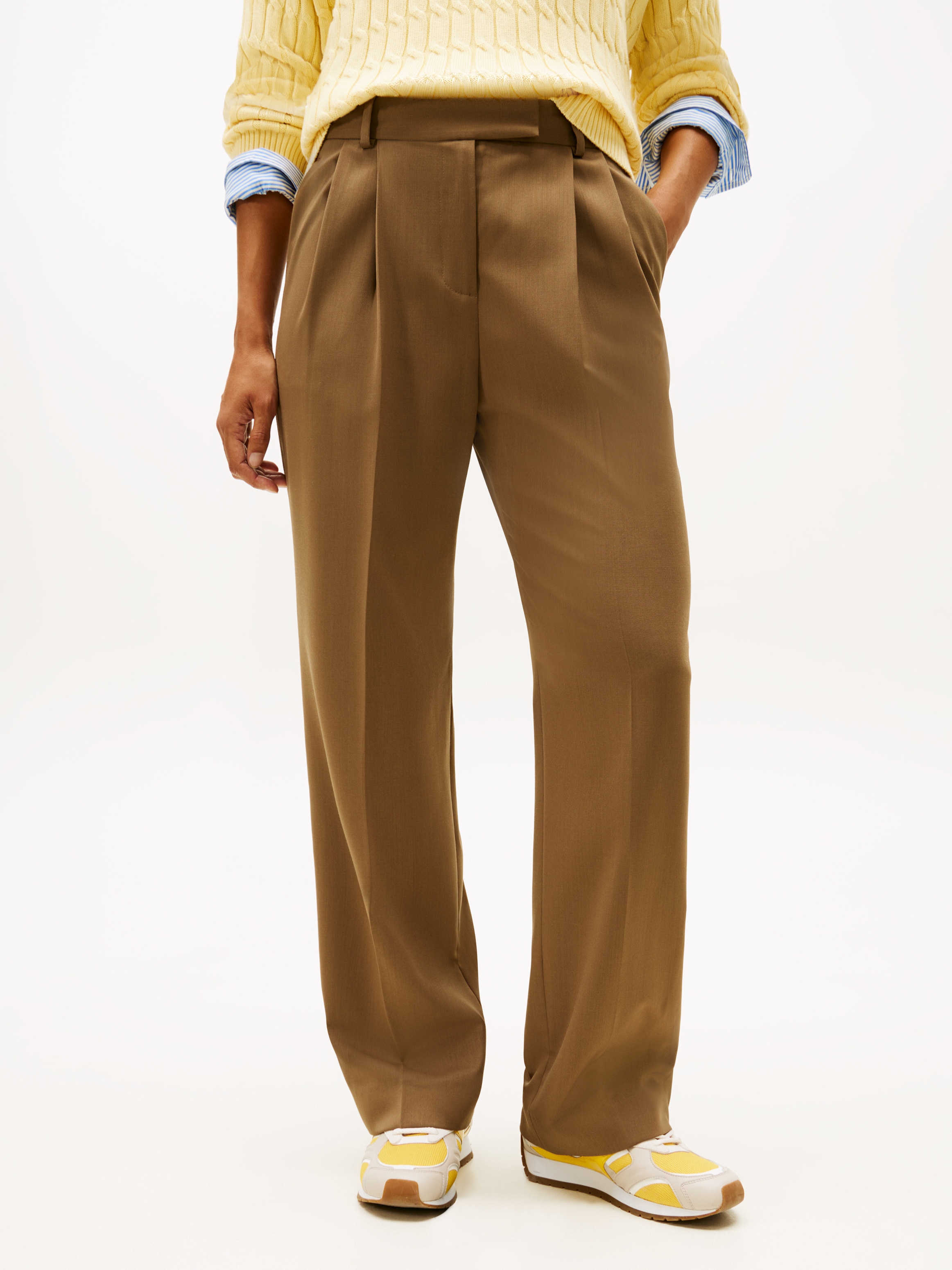 Tommy Hilfiger Anzughose "TIMELESS WOOL RLXD STRT PANT" mit Wolle günstig online kaufen