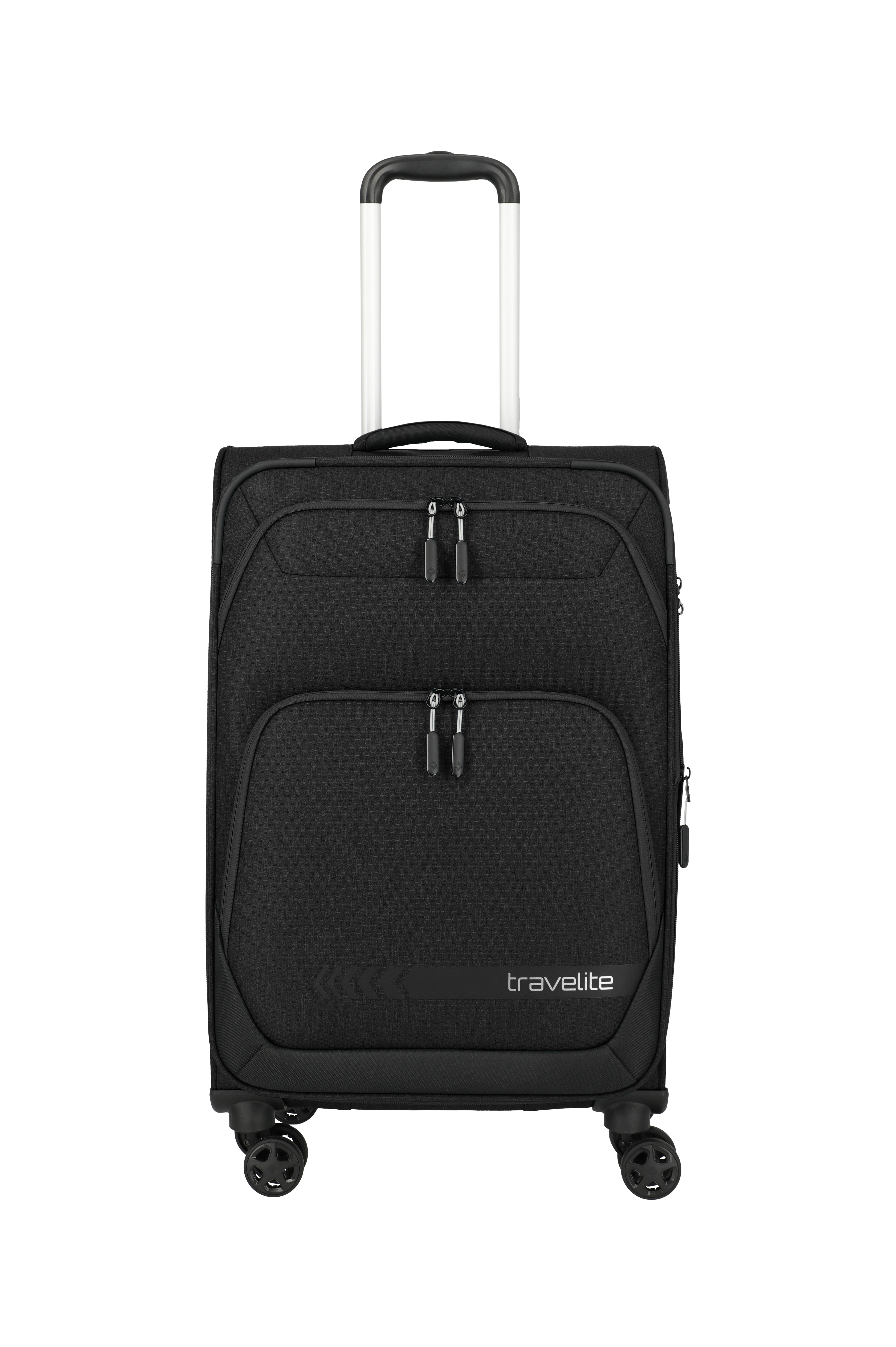 travelite Trolley "KICK OFF Reisekoffer" 69 l 4 Rollen 4 Doppelrollen, Außentaschen und Packgurte – leicht und robust