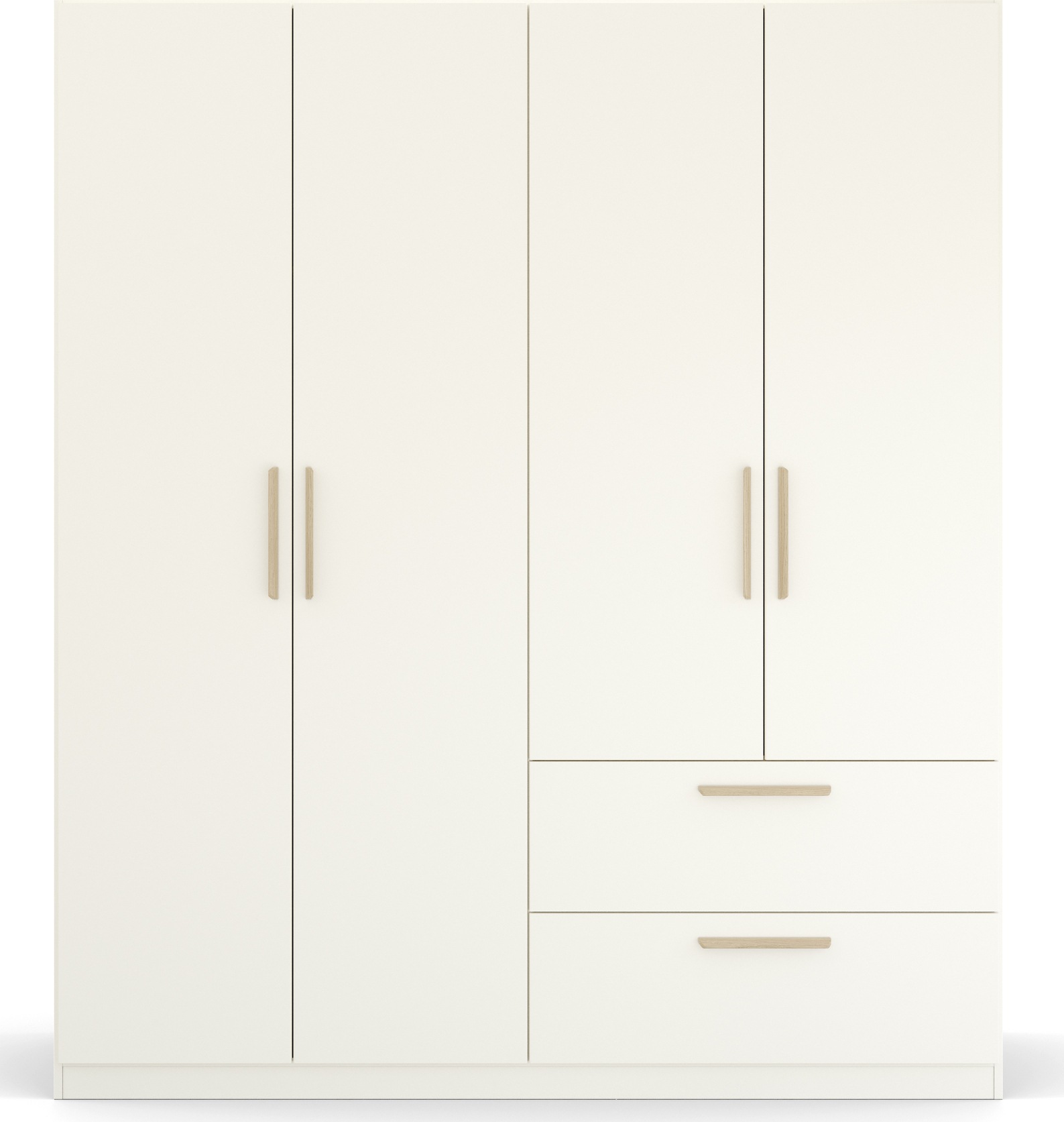 rauch Kleiderschrank »Skandi by Quadra Spin Schlafzimmerschrank«, im Landhaus-Stil mit Massivholzgriffen aus Wildeiche, mit Schubladen