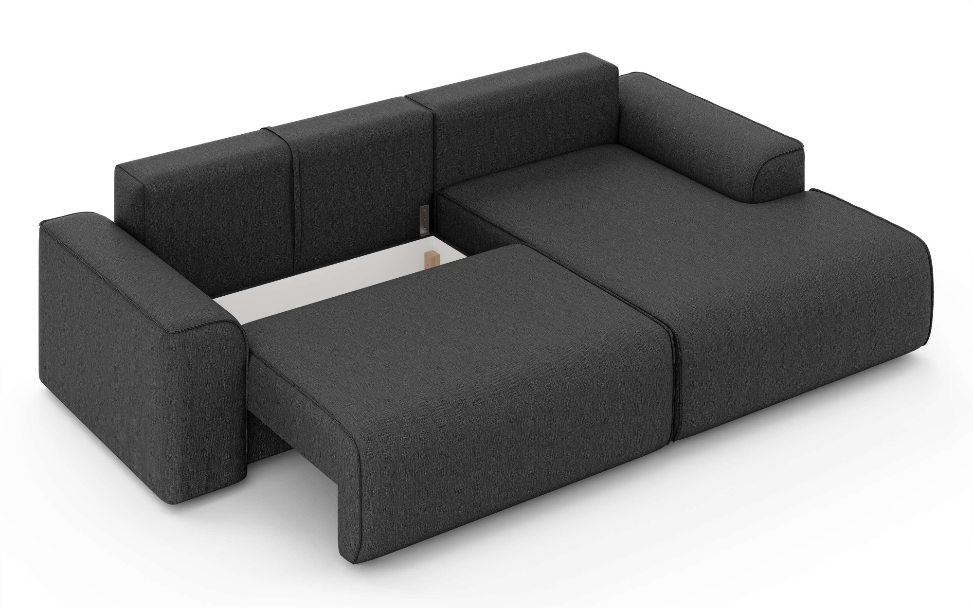 Home affaire Ecksofa »Santenay mit Bettfunktion und Bettkasten, Maße: B/T/H 266/164/90 cm«, L-Form mit Wellenfederung, Schlaffläche: 140x213 cm, auch in Cord