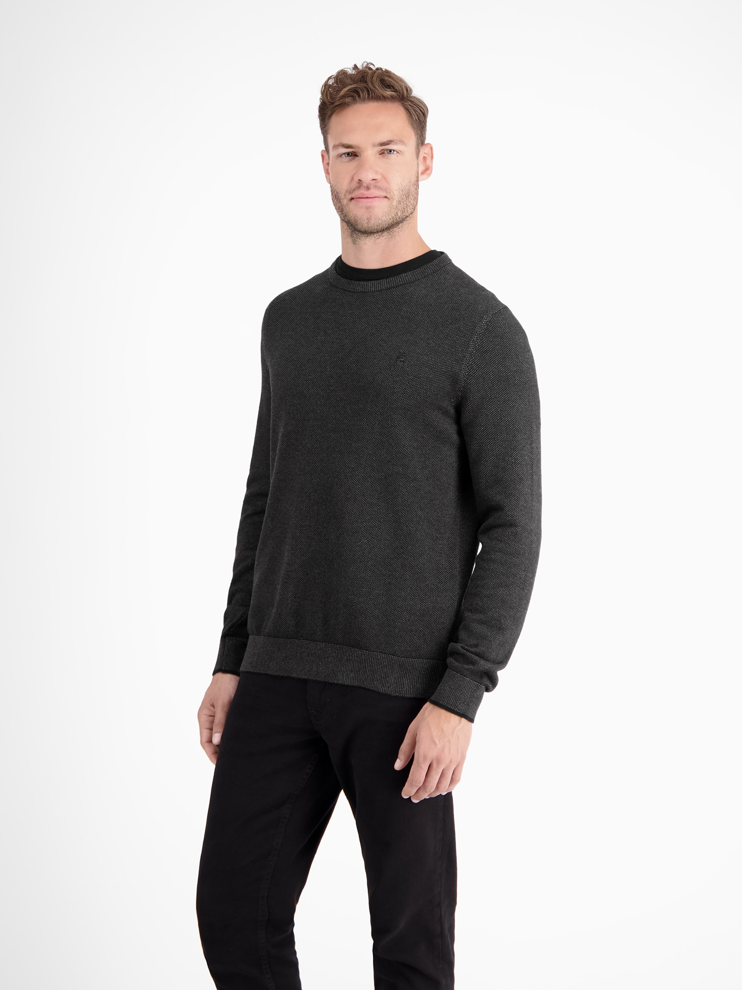 LERROS Strickpullover »LERROS Leichter Strickpullover mit schmaler Rippstuktur«