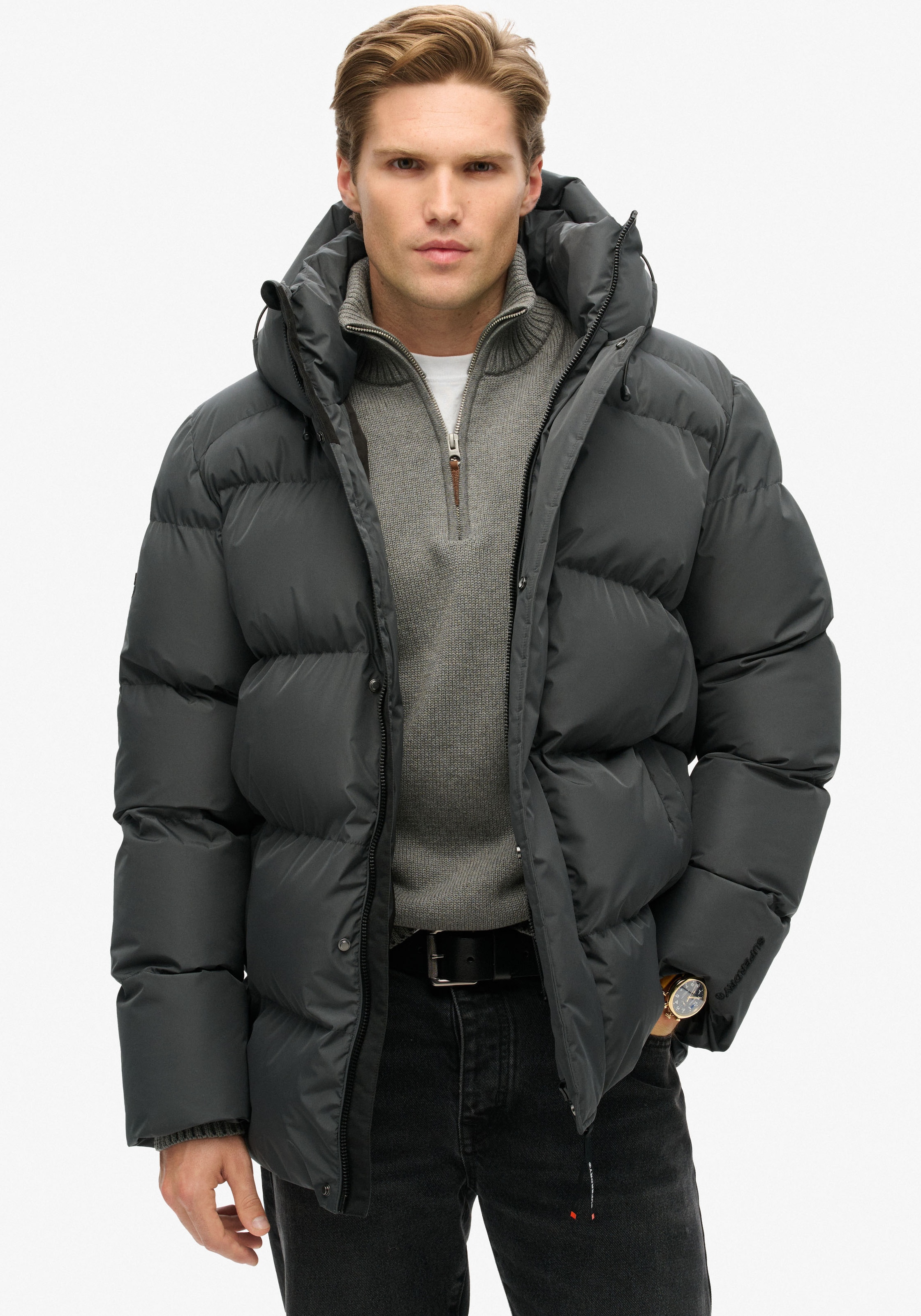 Superdry Steppjacke »HOODED 5 BAFFLE SPORTS PUFFER«, mit Kapuze