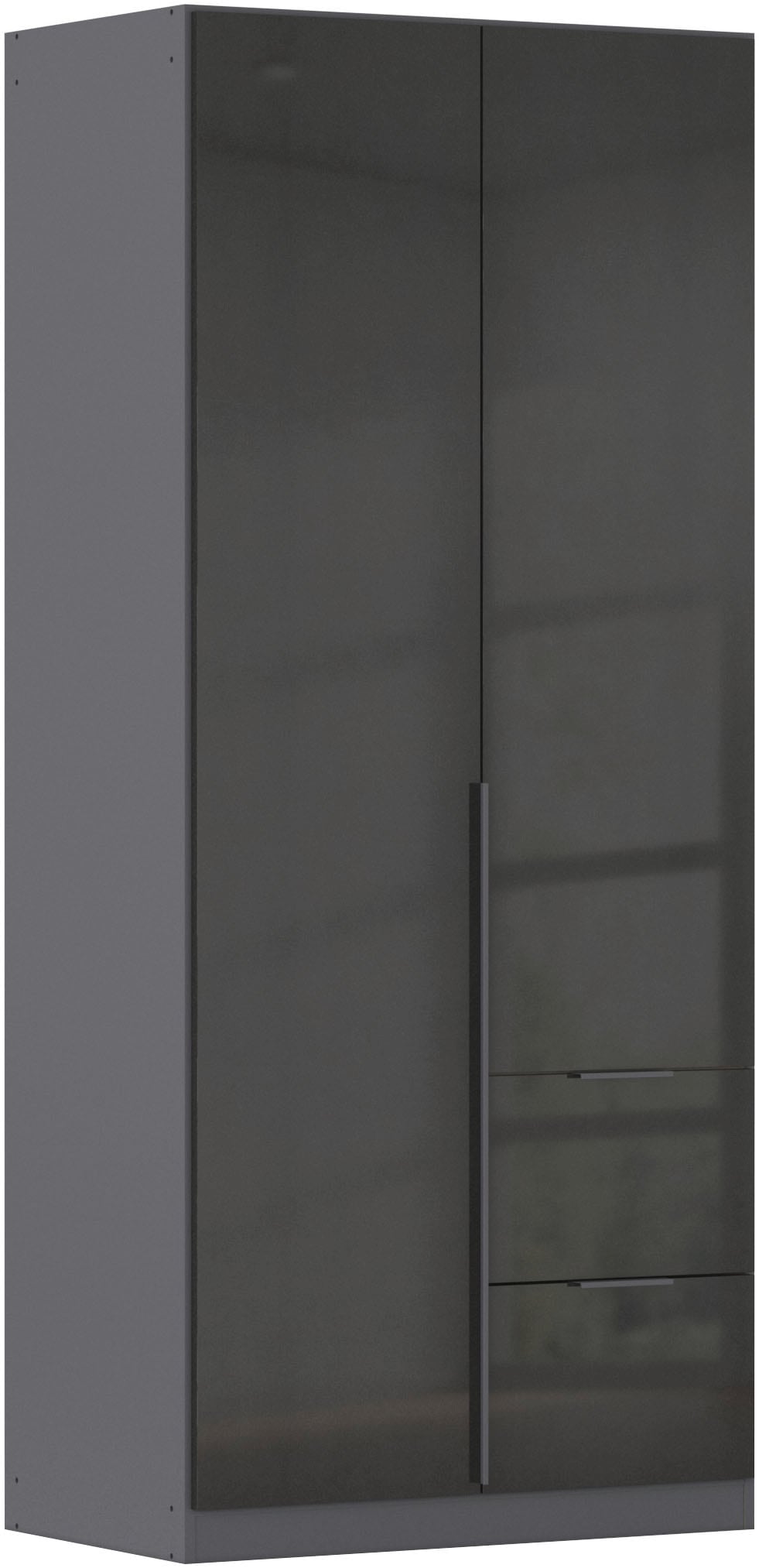 OTTO home Drehtürenschrank "Kleiderschrank Schrank Garderobe AGORDO mit Dekor- oder Hochglanzfront" in zwei Griff-Farben, Breite 91 cm, mit Außenschubkästen, Serie in 7 Breiten und 2 Höhen MADE IN GERMANY