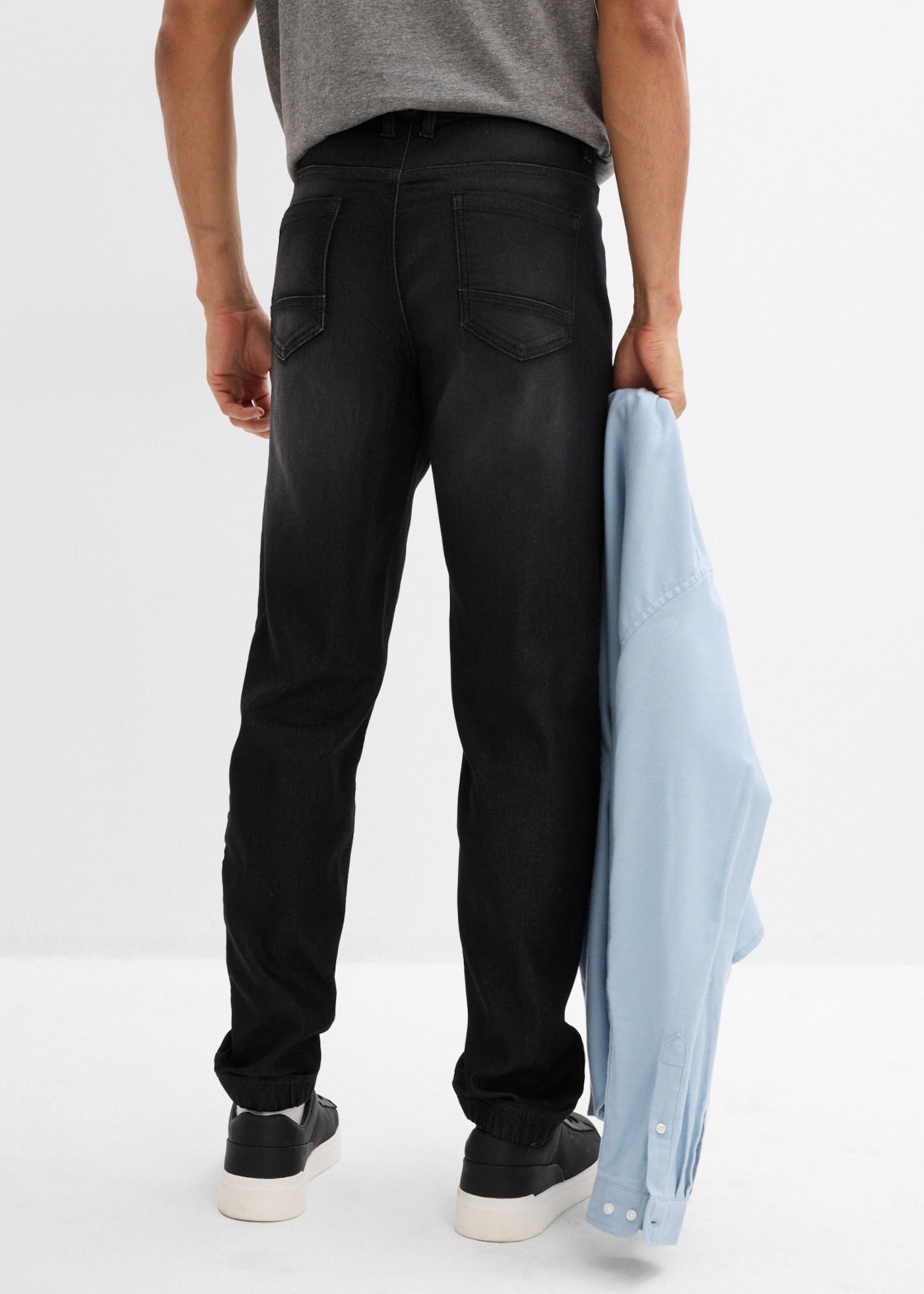 bonprix Jogg Pants »Regular Fit Jeans-Jogger mit Komfortbund, Straight« mit Schlupfform, Regular Fit, aus Baumwolle, Polyester und Elasthan