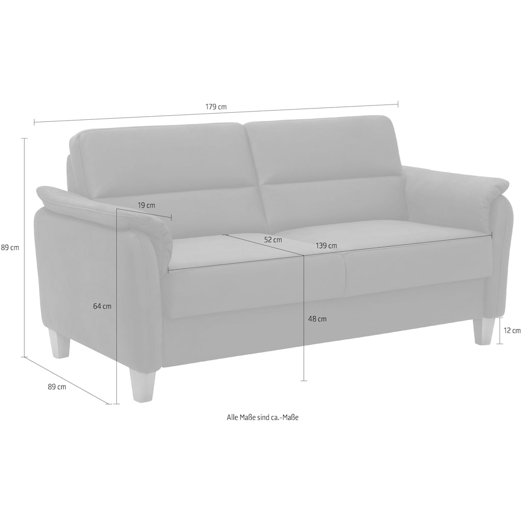 Home affaire 2,5-Sitzer »Palmera«, Federkern-Polsterung, 4 Bezugsqualitäten