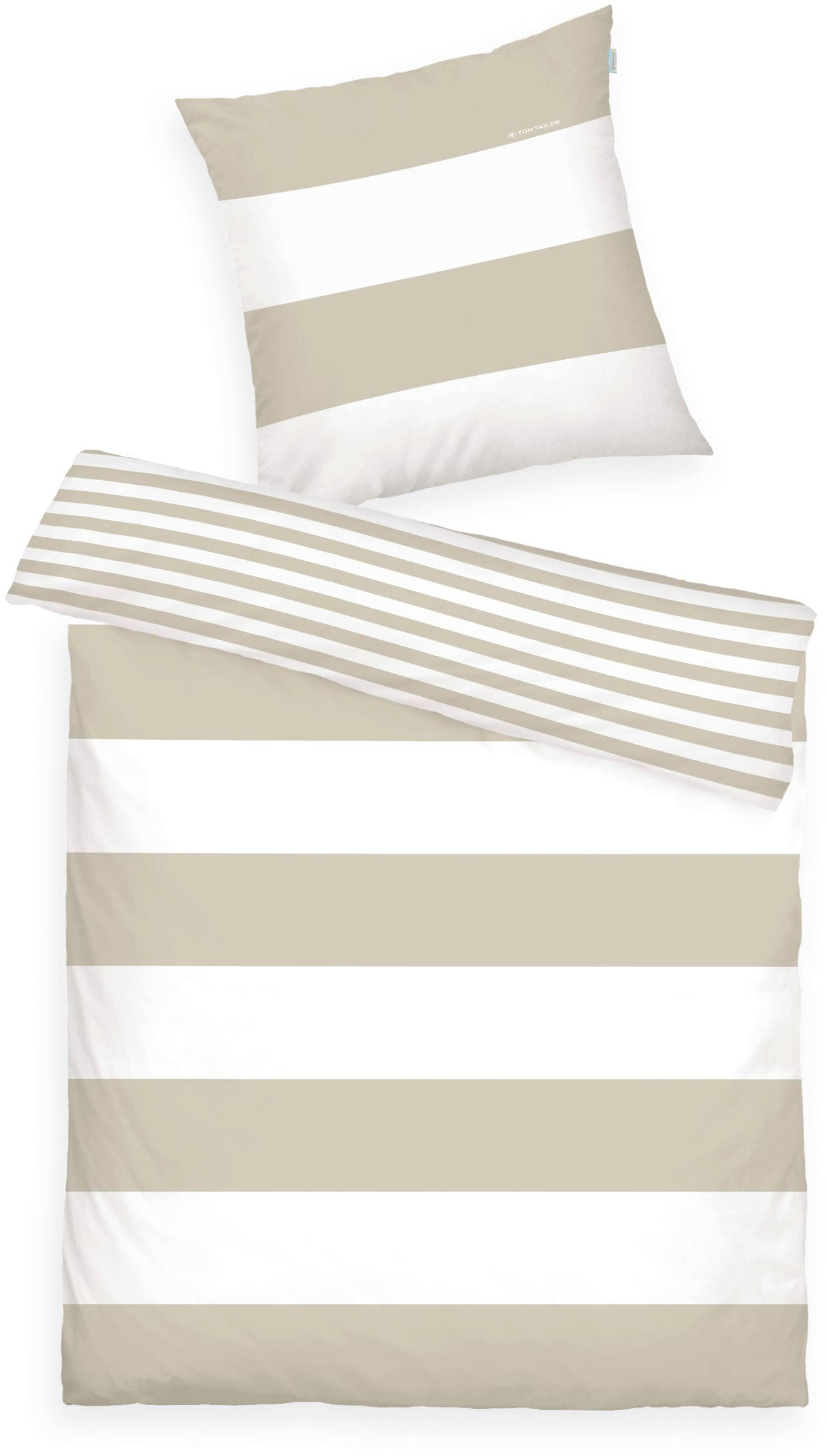 TOM TAILOR HOME Wendebettwäsche "SIENA in Gr. 135x200cm, 155x220cm oder 200x220cm" 2 Stk. gestreifte Bettwäsche aus Baumwolle, Bettwäsche mit Wendeoptik