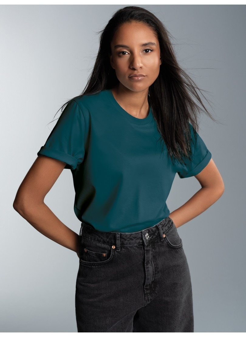 Trigema T-Shirt "TRIGEMA T-Shirt DELUXE Baumwolle", 1 Stk. günstig online kaufen