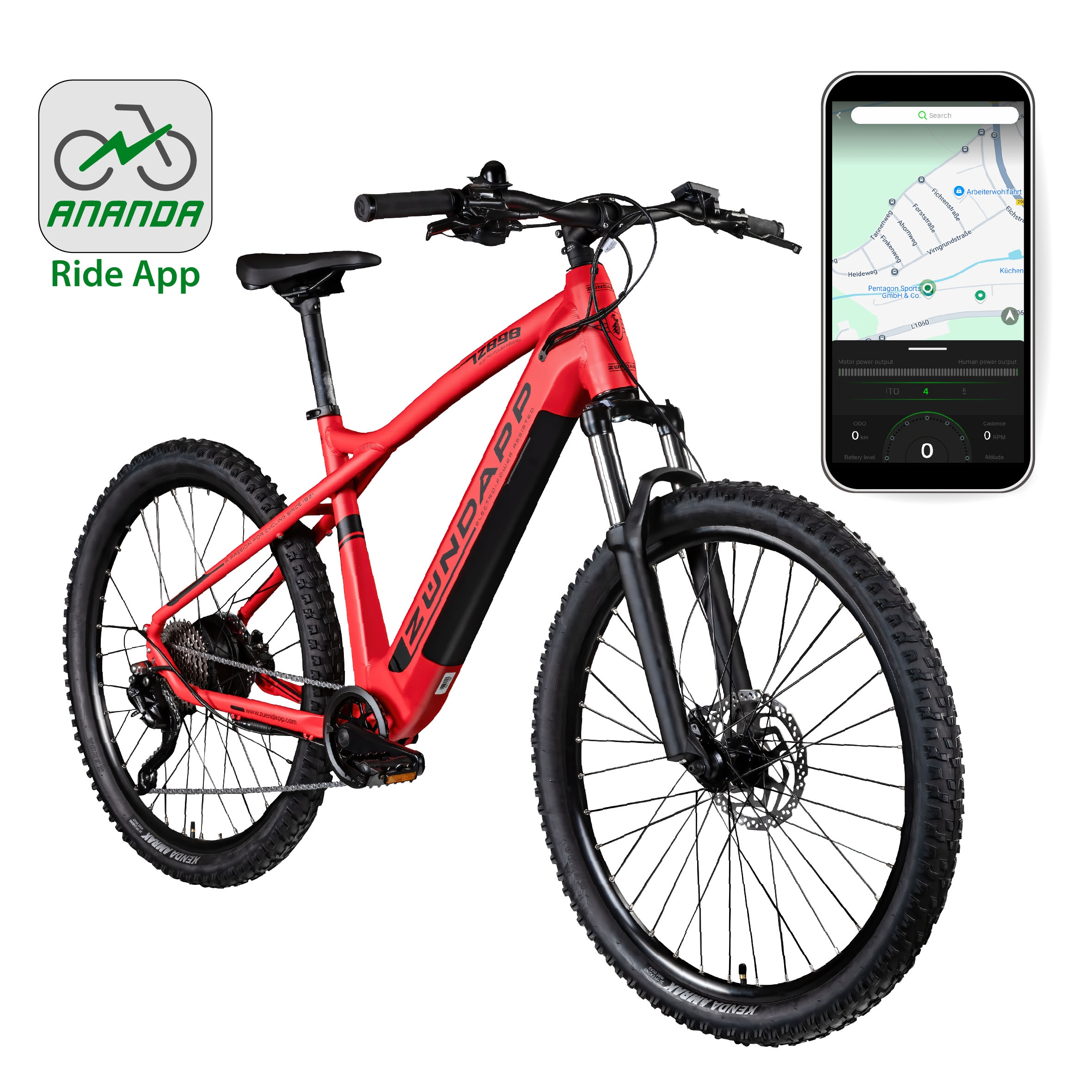 Zündapp E-Bike »Z898«, 24 Gang, Heckmotor 250 W, E-Bike E Mountainbike 27,5 Zoll Pedelec 170 - 190 cm Hardtail MTB
