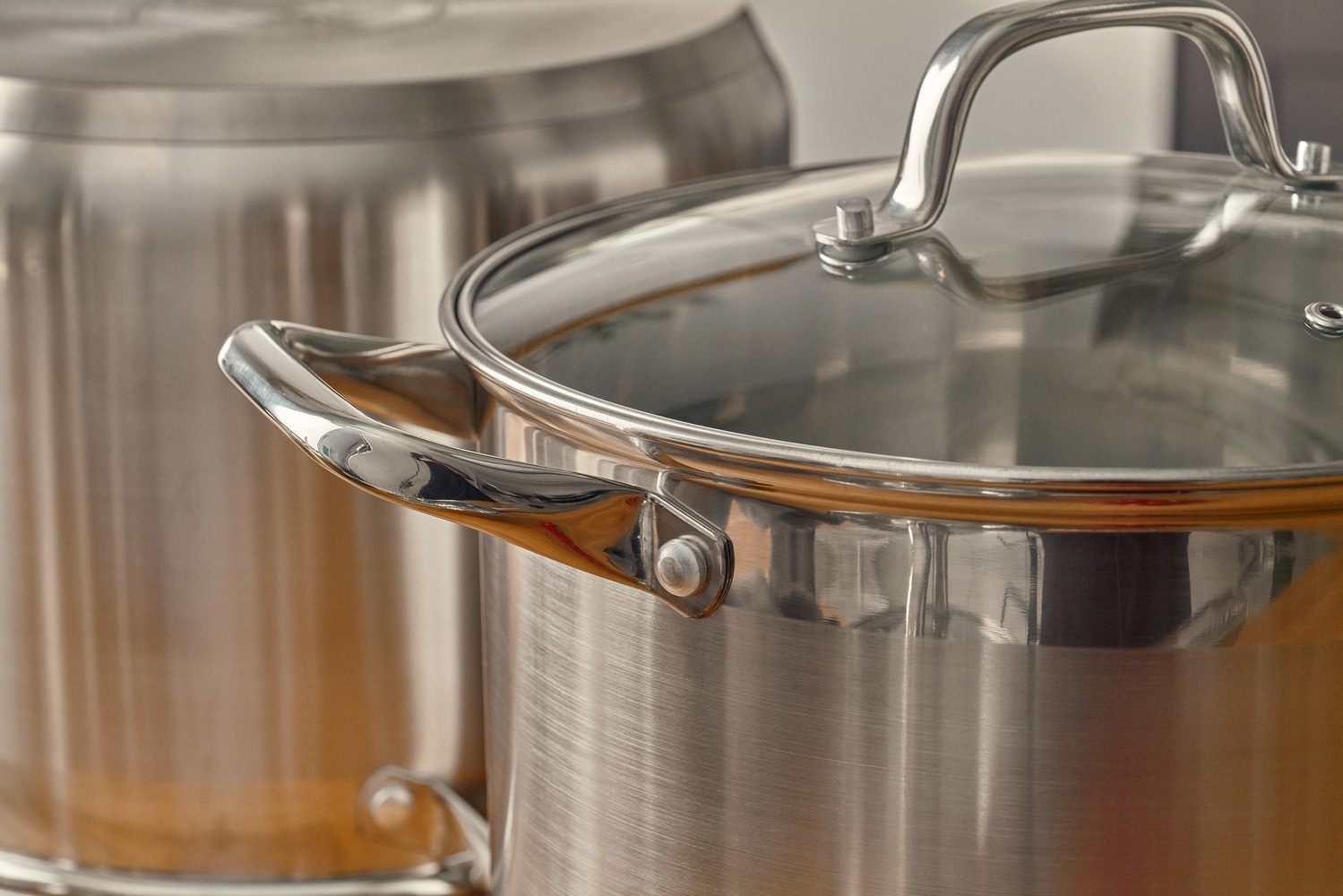 RESTO Kitchenware Kochtopf »Libra, Universaltopf energiesparend und spülmaschinenfest«, Edelstahl 18/10, (2 tlg.), Induktion, für alle Herdarten geeignet mit hitzebeständigem Glasdeckel