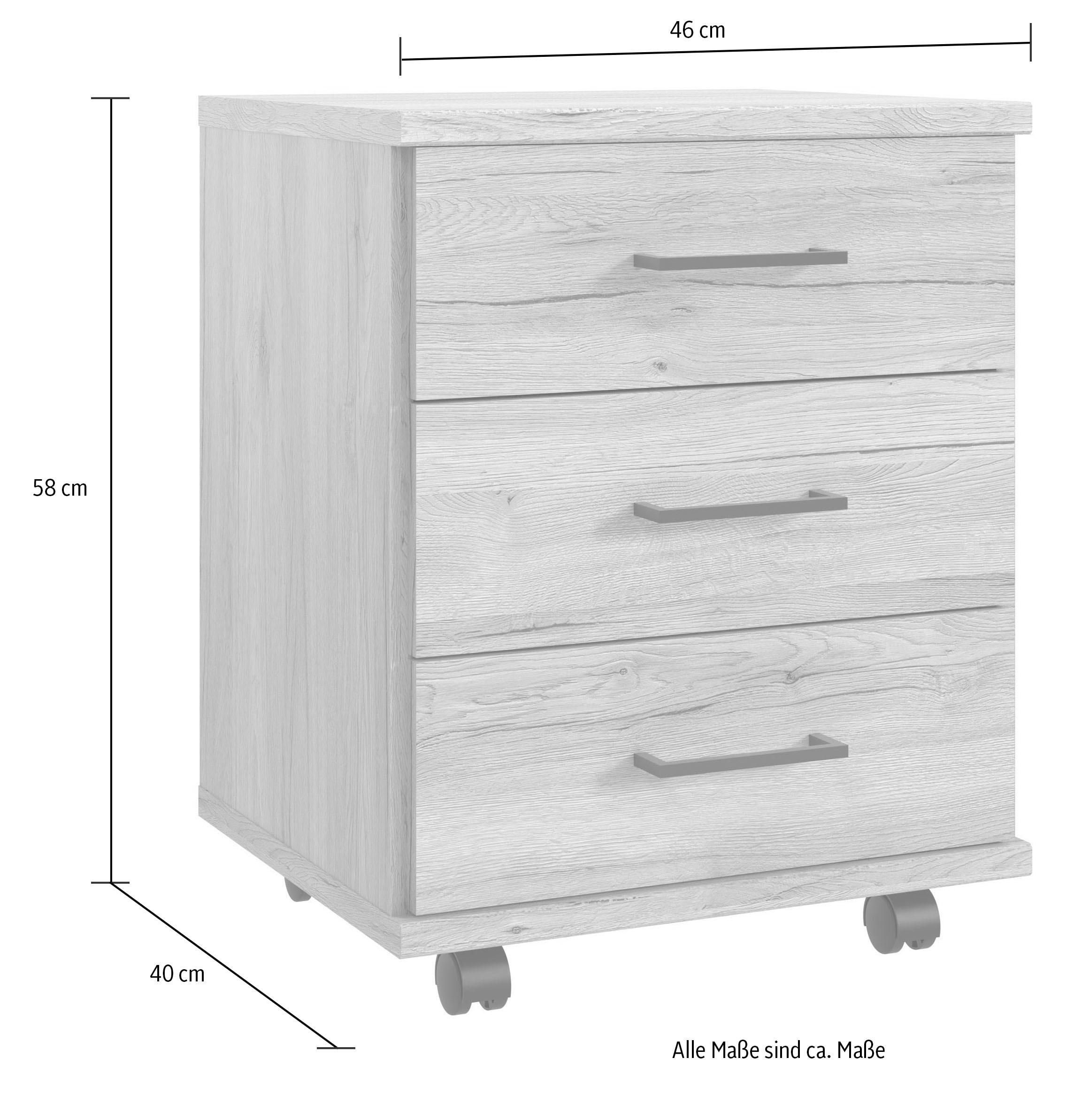 | 46cm hoch Wimex Rollcontainer BAUR Schubladen, bestellen »Home 3 Desk«, 58cm breit, mit