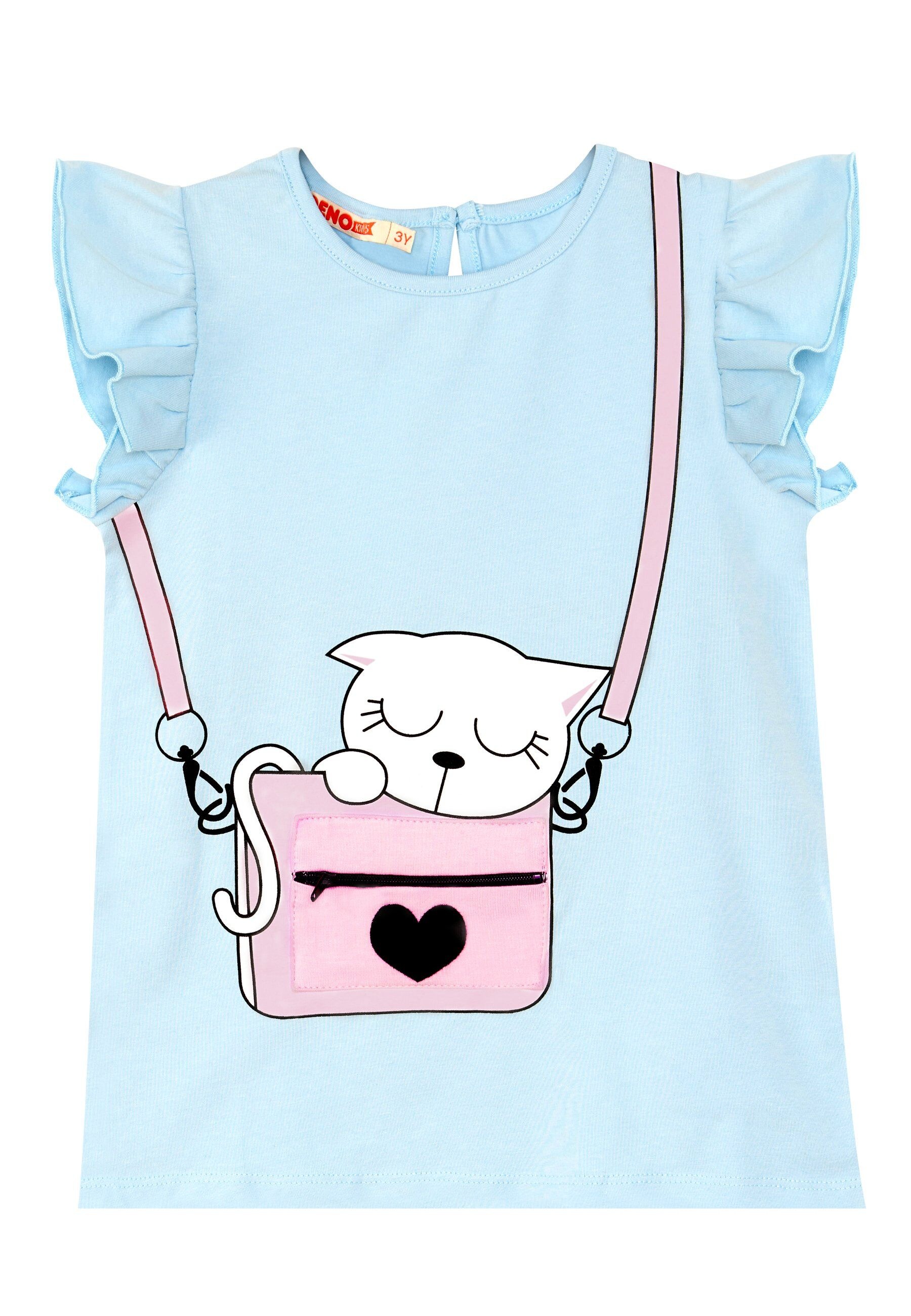 Denokids Hausanzug »Cat in Bag« 2 tlg. mit niedlichem Katzen-Print