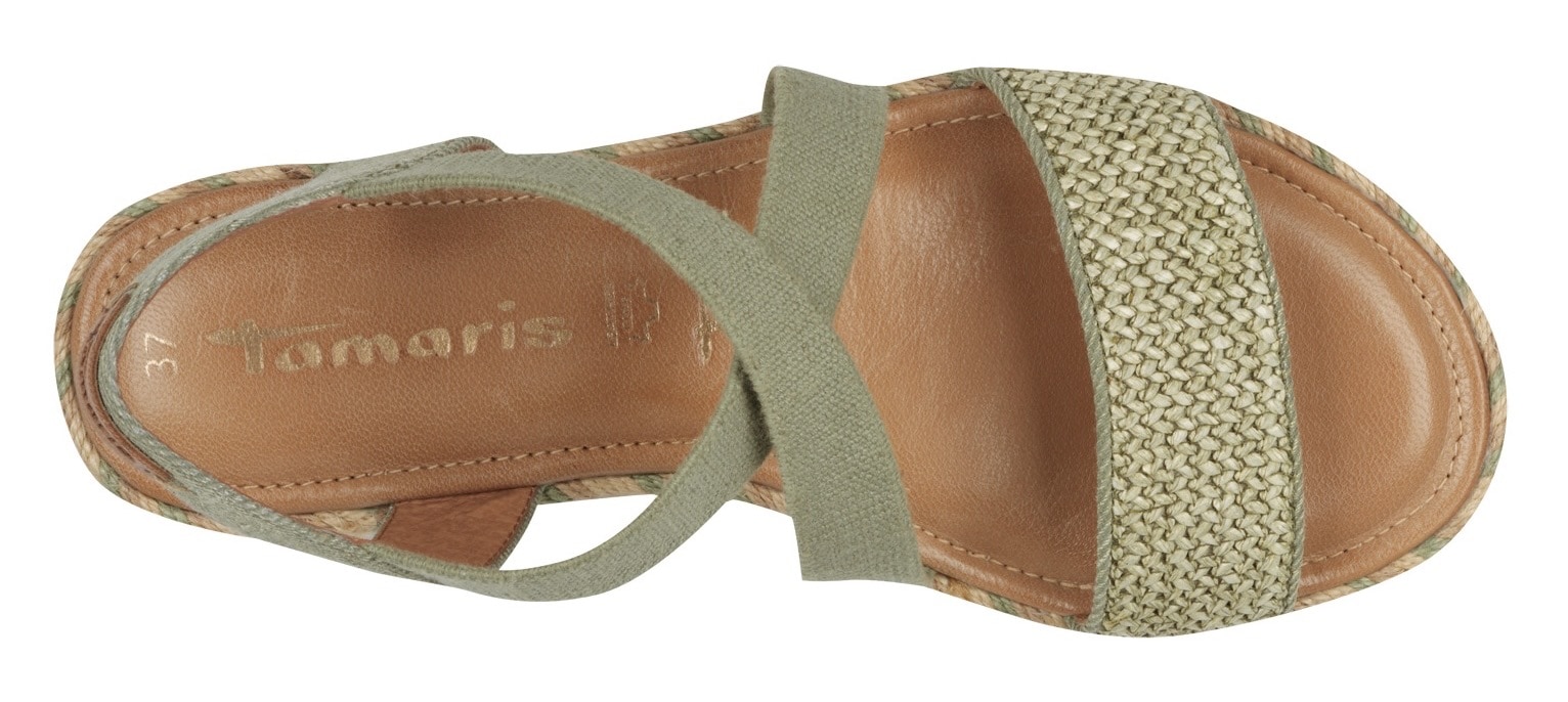 Tamaris Riemchensandale, Plateau, Sandalette, Sommerschuh mit Kontrast-Details