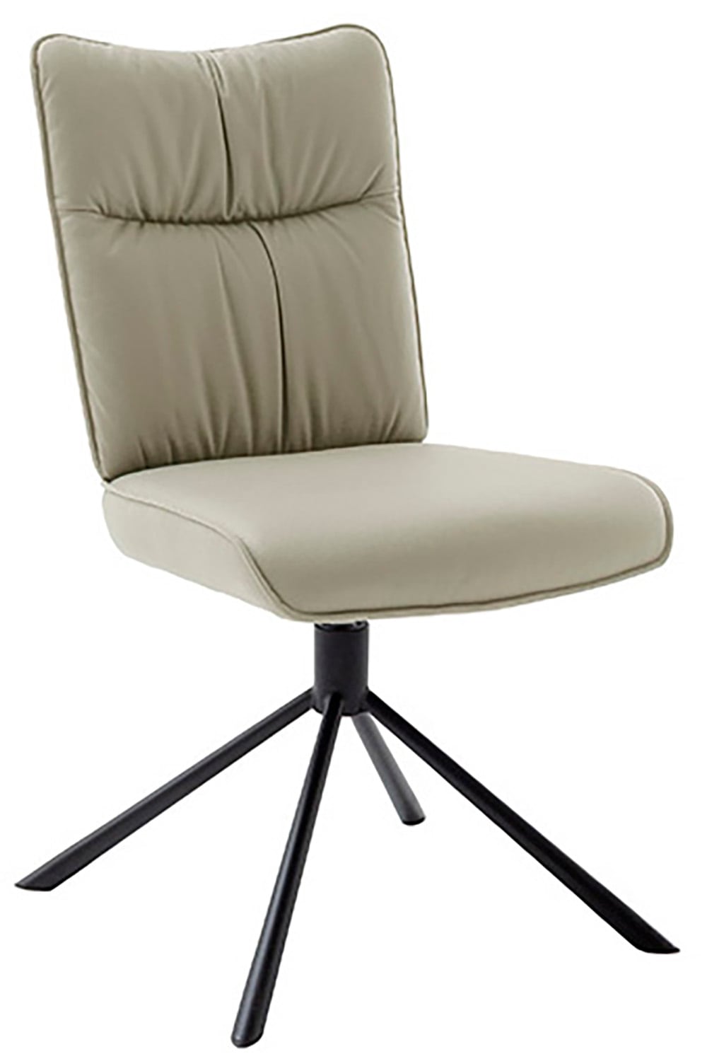 MCA furniture 4-Fußstuhl »MARIN Esszimmerstuhl (2er Set) - Stuhl«, (Set), 2 St., Microfaser, 360° drehbar, Metall schwarz, beweglichen Rücken, belastbar 120 kg