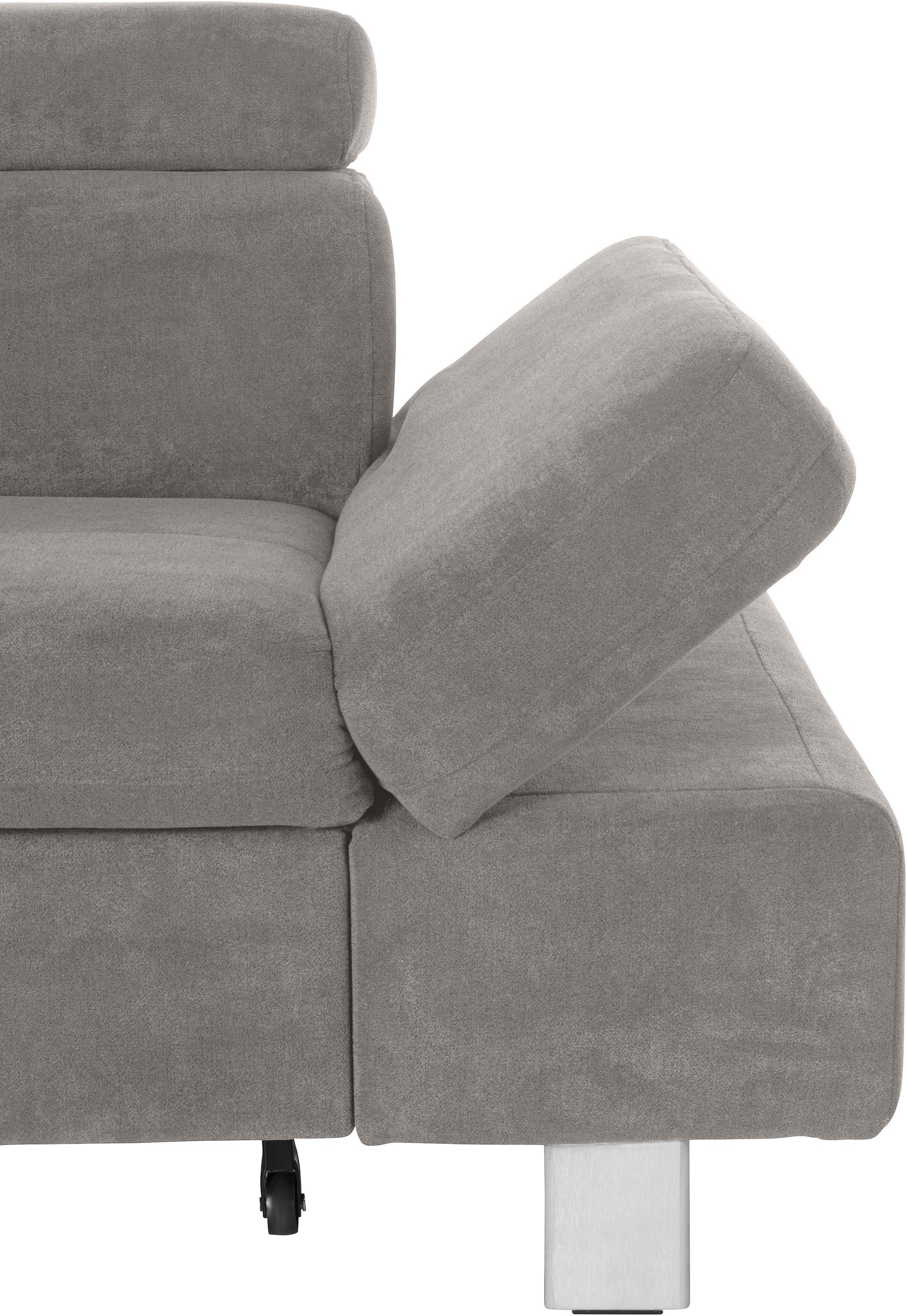 exxpo - sofa fashion Ecksofa »Fiji, L-Form«, mit Kopf- bzw. Rückenverstellung, wahlweise mit Bettfunktion