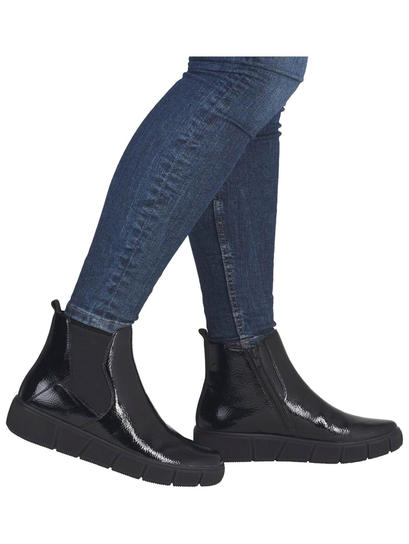 Remonte Remonte Ankle Boot Black Patent Leather/Textile Size 38 2