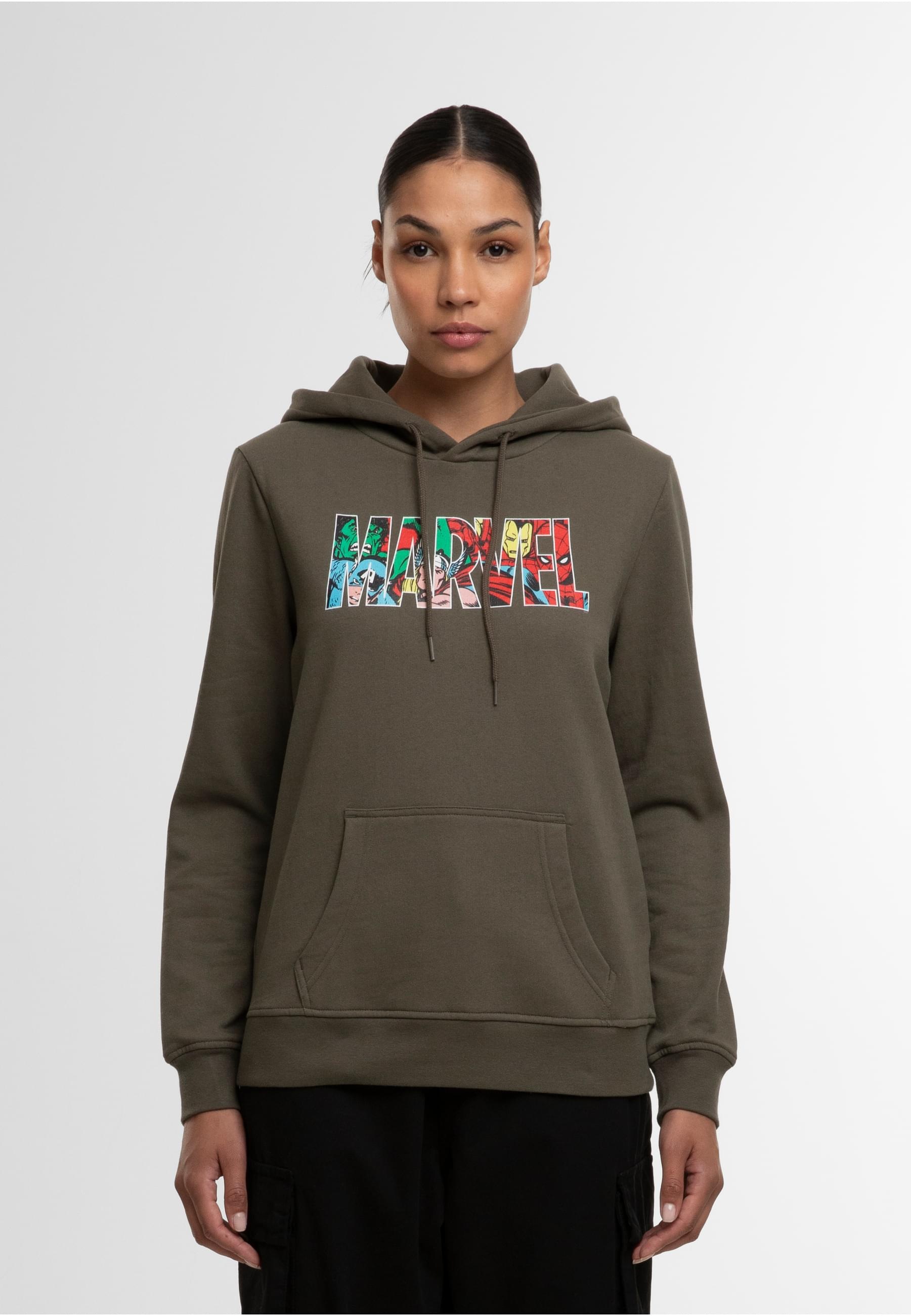 ABSOLUTE CULT Kapuzenpullover »ABSOLUTE CULT Damen Ladies Marvel Logo Character Infill Hoody«, (1 tlg.)