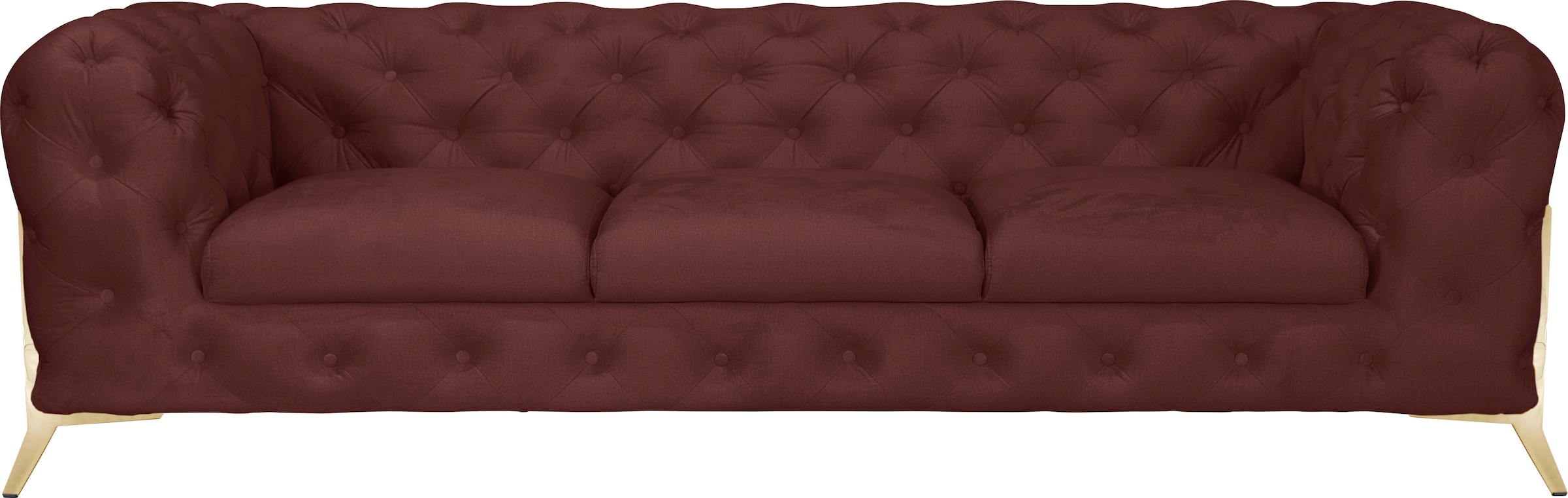 Leonique Chesterfield-Sofa "Amaury", aufwändige Knopfheftung, moderne Chesterfield Optik, Fußfarbe wählbar