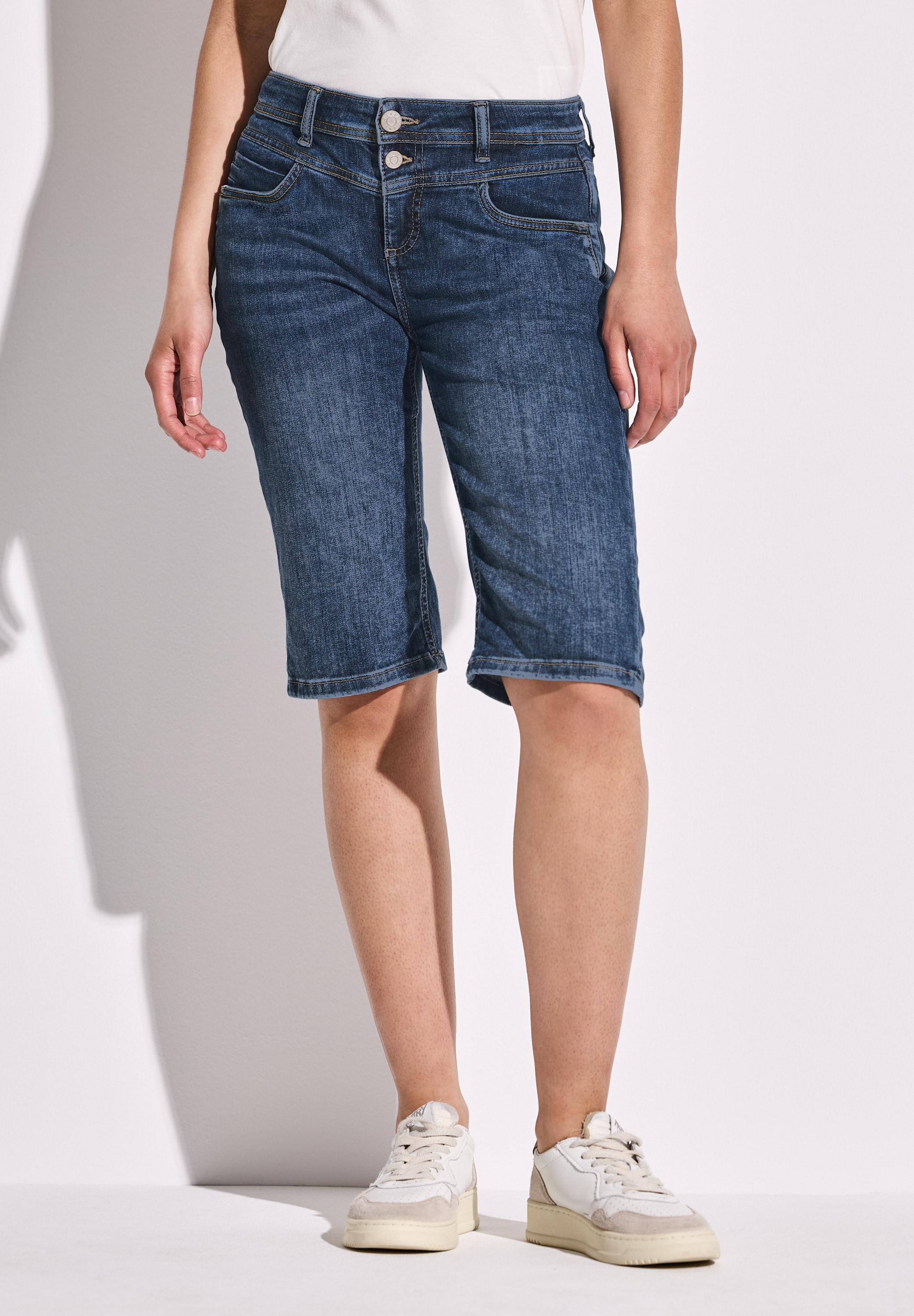 STREET ONE Gerade Jeans, in dunkelblauer Waschung günstig online kaufen