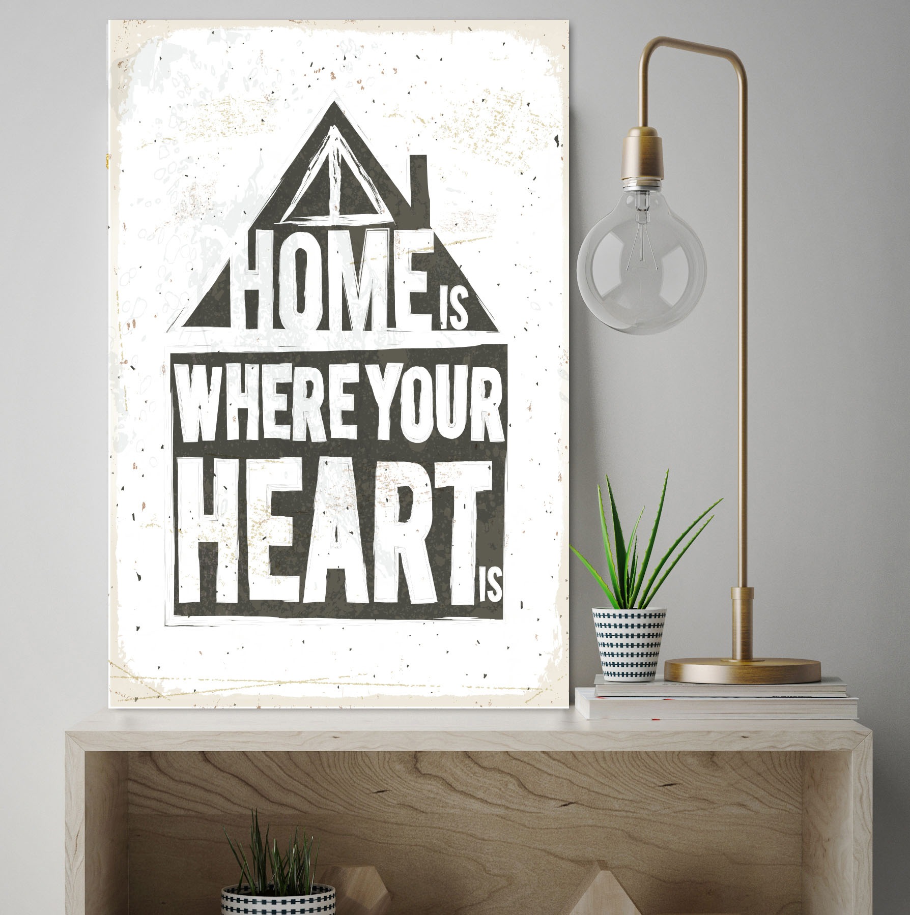 queence Metallbild "Heart" Schriftzug  Schriftzüge  Sprüche  Sprüche & Text günstig online kaufen