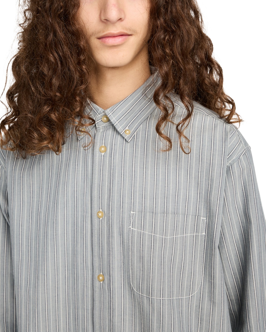 Element Chambray Langarm Hemd mit Knopfleiste Streifen S 3