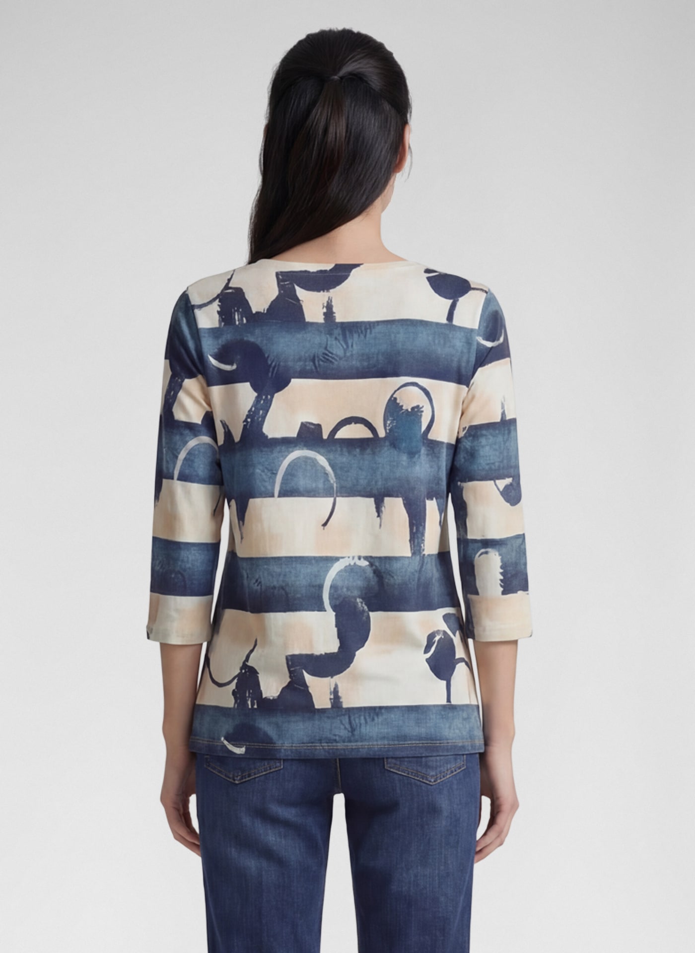 Rabe 3/4-Arm-Shirt mit grafischem Muster