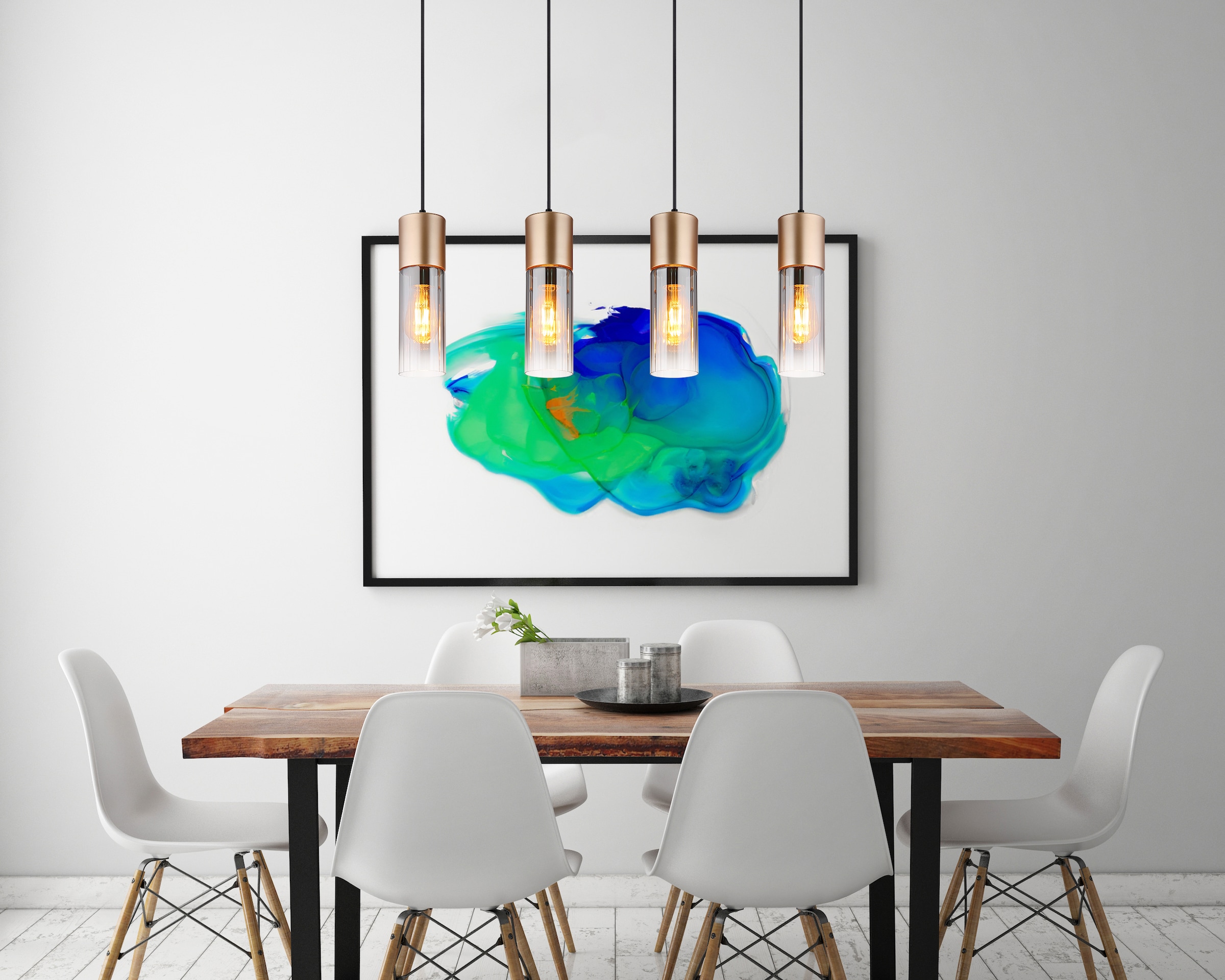 GLOBO LIGHTING Hängeleuchte »ANNIKA« E27 1 Stk. Hängeleuchte Cappuccino, Rauchglas, klar verlaufend, E27