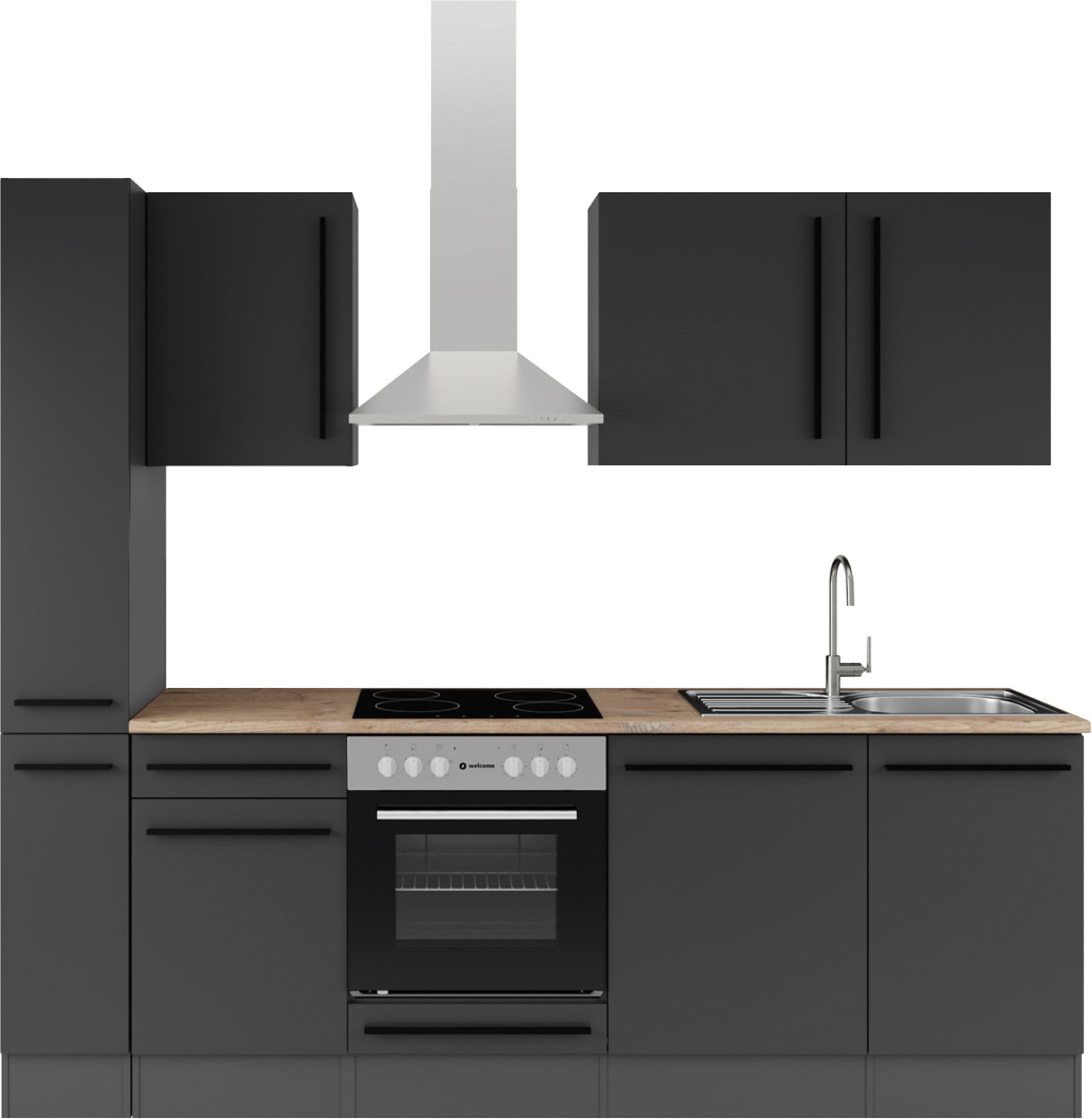 BASIC by Balculina Küchenzeile "Jazz" Breite 250 cm, wahlweise mit E-Geräten
