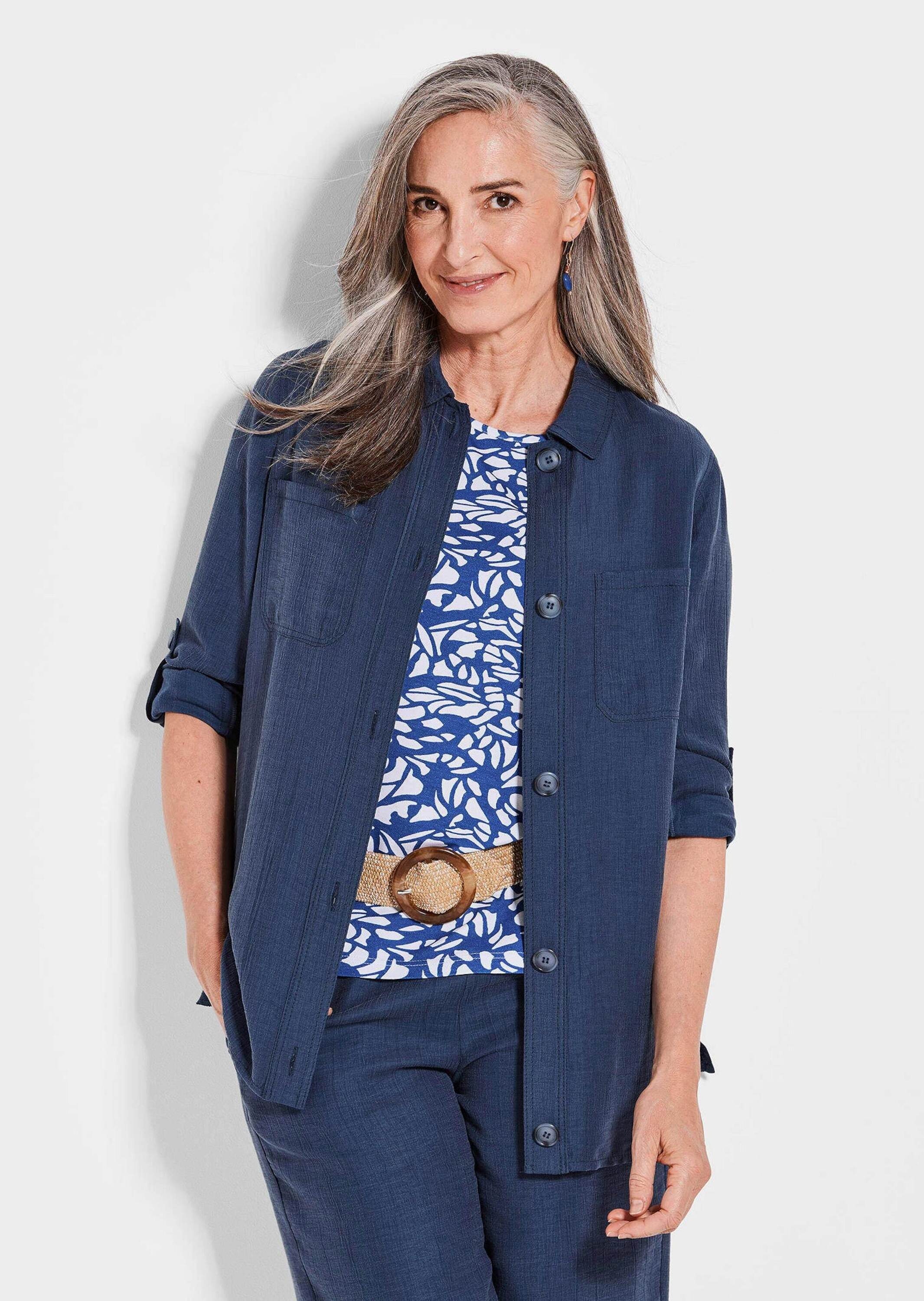 GOLDNER Hemdbluse "Kurzgröße Viskose Hemdjacke Langarm" Sonstige günstig online kaufen