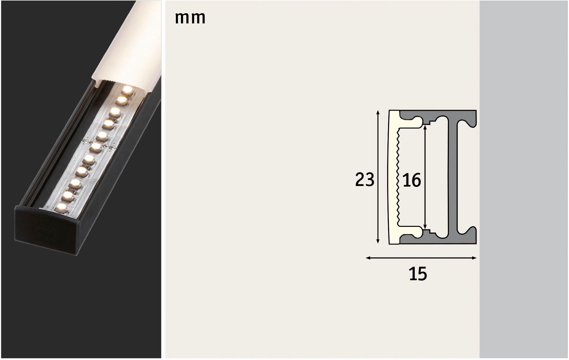 Paulmann LED-Streifen 1m mit | weißem Diffusor BAUR Profil kaufen eloxiert« »Square