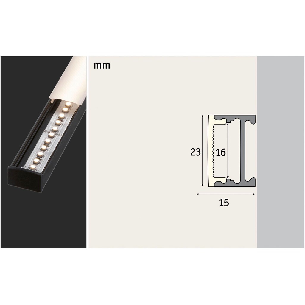 Paulmann LED-Streifen »Square Profil 1m mit weißem Diffusor eloxiert«