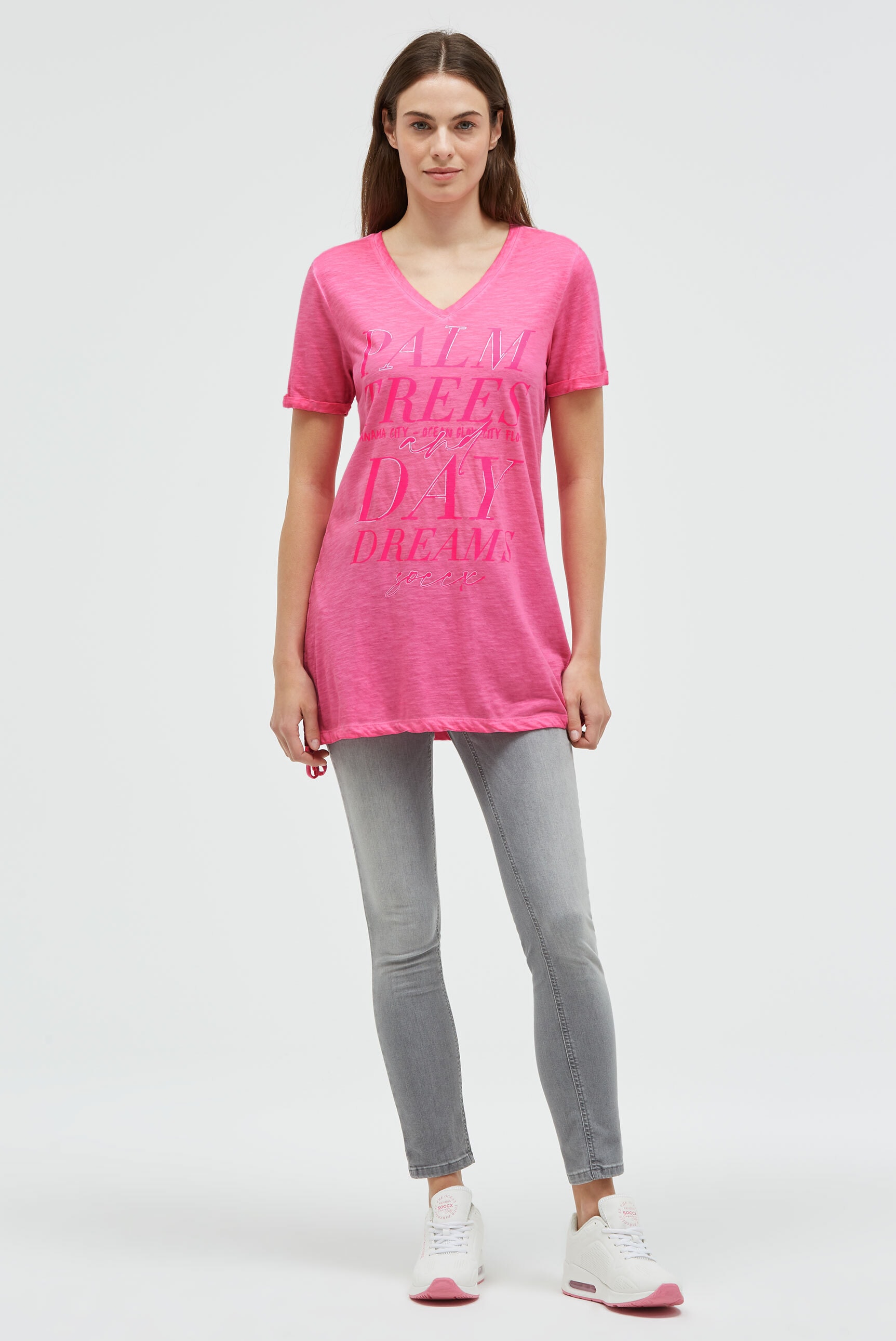 SOCCX V-Shirt aus Baumwolle