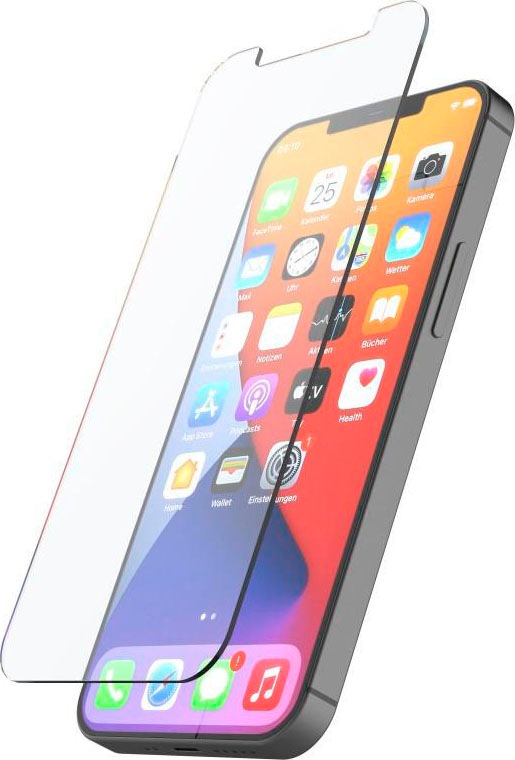 Hama Displayschutzglas »Schutzglas für Apple iPhone 12 mini, langlebig, robust, Mikrofasertuch«, für Apple iPhone 12 mini