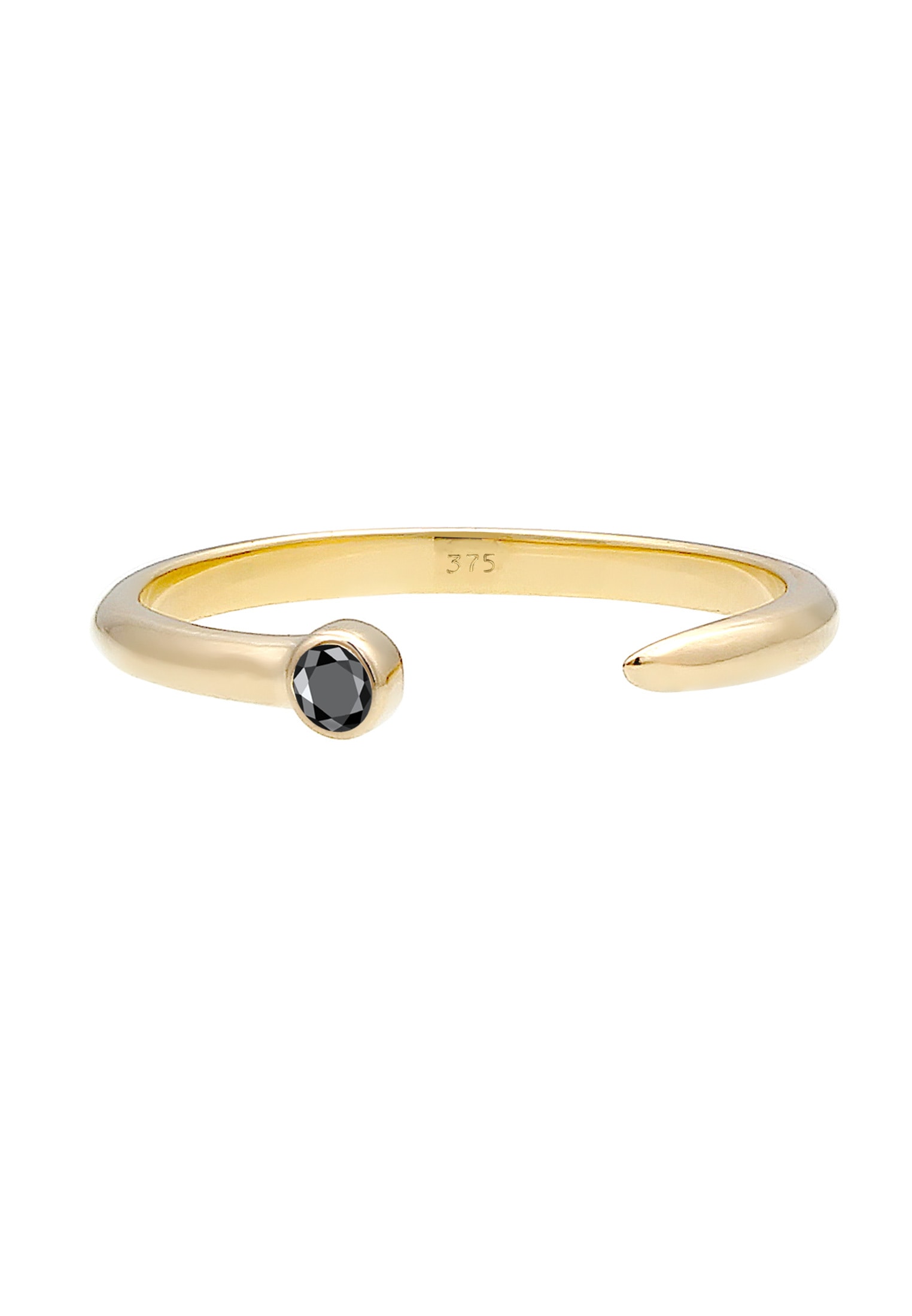 Elli DIAMONDS Diamantring »Solitär Schwarzer Diamant (0.03 ct.) 375 Gelbgold«