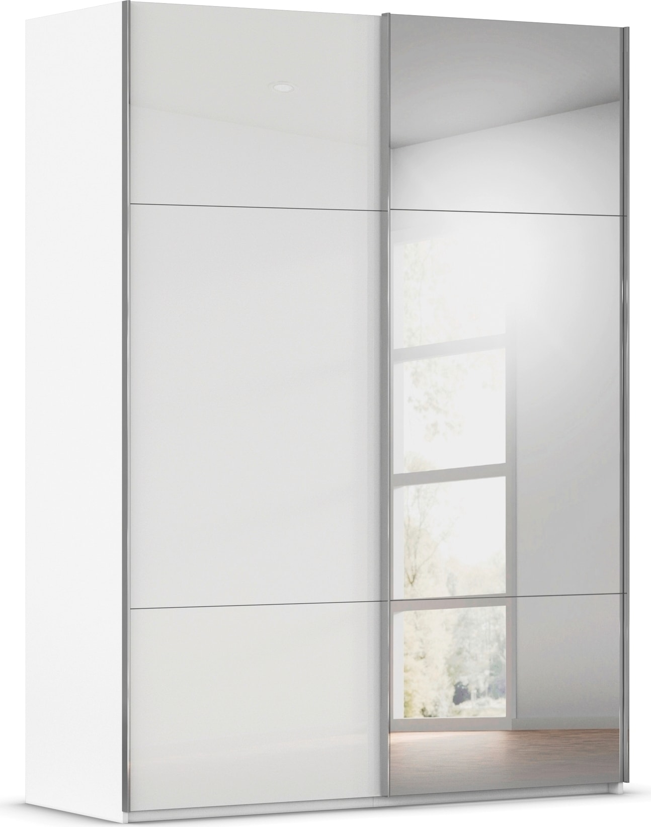 rauch Schwebetürenschrank "Kleiderschrank Schrank Garderobe Schlafzimmerschrank CONTIDO" 3 verschiedene Ausstattungen BASIC/CLASSIC/PREMIUM (inkl. SOFT-CLOSE), aus hochwertigem Material in 6 Breiten 2 Griff-Farben MADE IN GERMANY