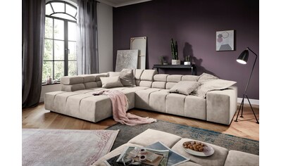 Ecksofa »Ancona incl. Kopfteilverstellung, Zierkissen B/T/H: 319/210/70 cm«