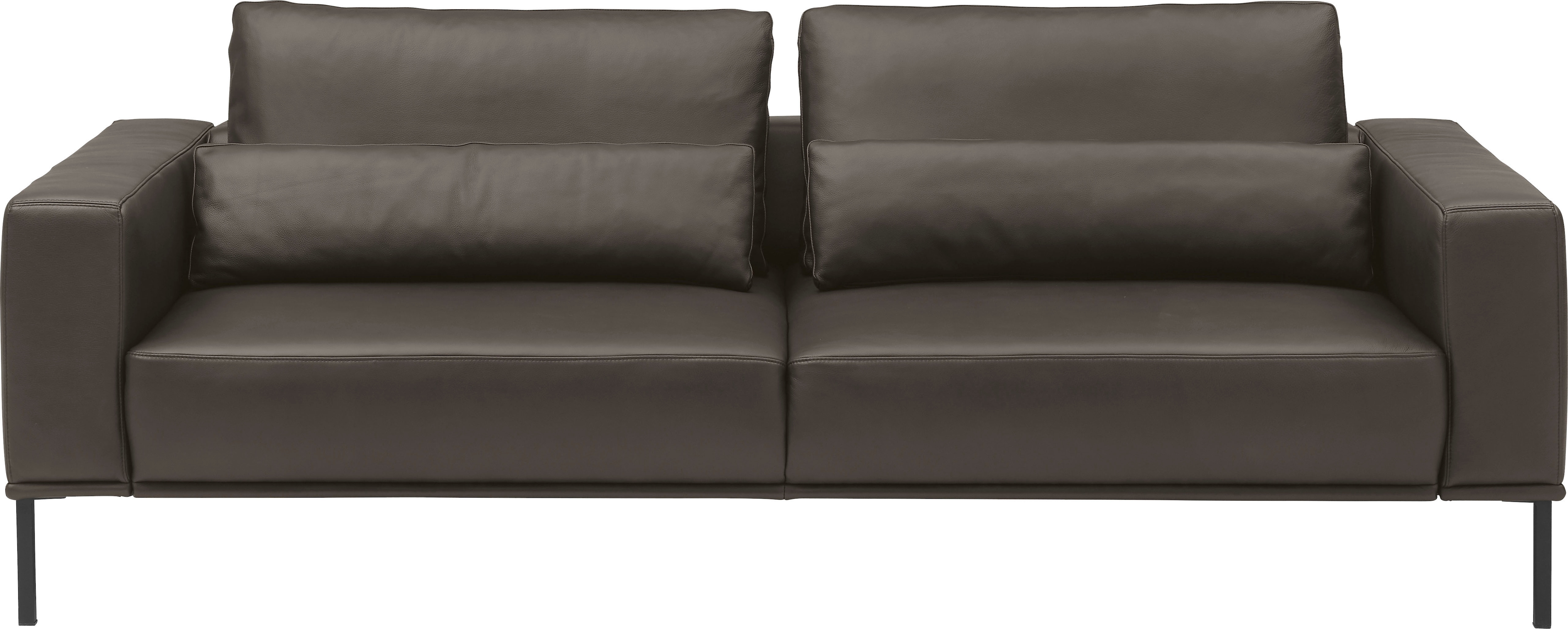 Musterring 3-Sitzer "JustBPM100, 242 cm breit, aus hochwertigem Leder" XL-Sofa, wahlweise mit Nierenkissen und mot. Sitzauszug, Fuß schwarz